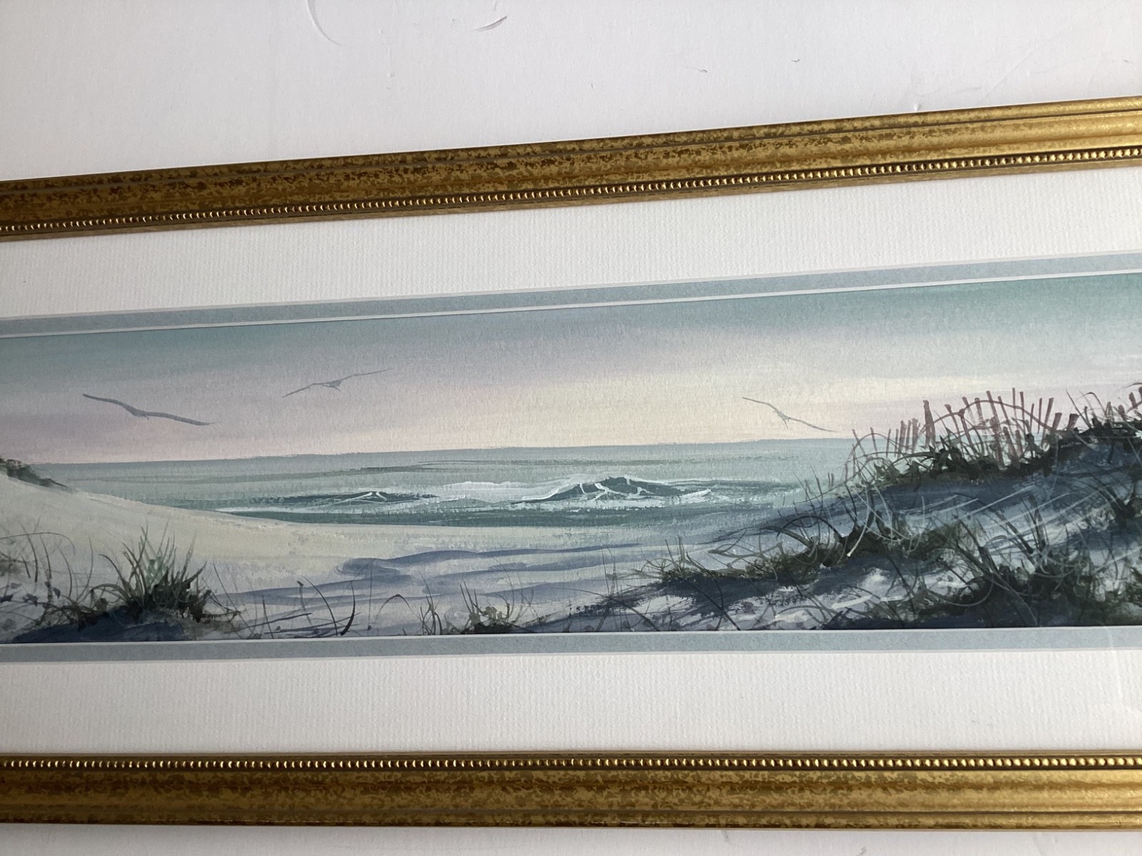 Gerald Robillard Rhode Island Artist Long Ocean View Watercolor