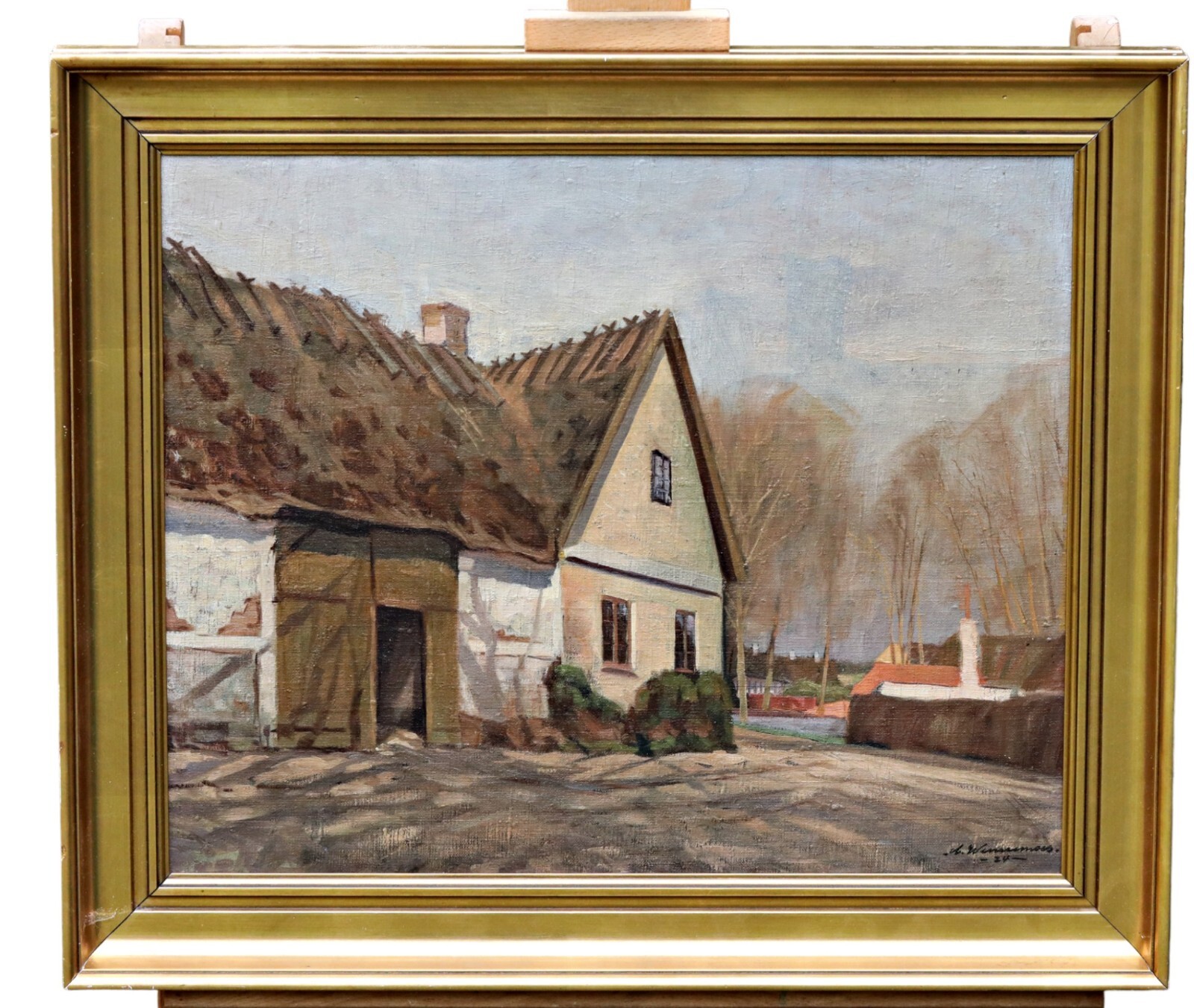 Carl Wennemoes (1890-1965) – rural landscape, oil on canvas painting, Denmark