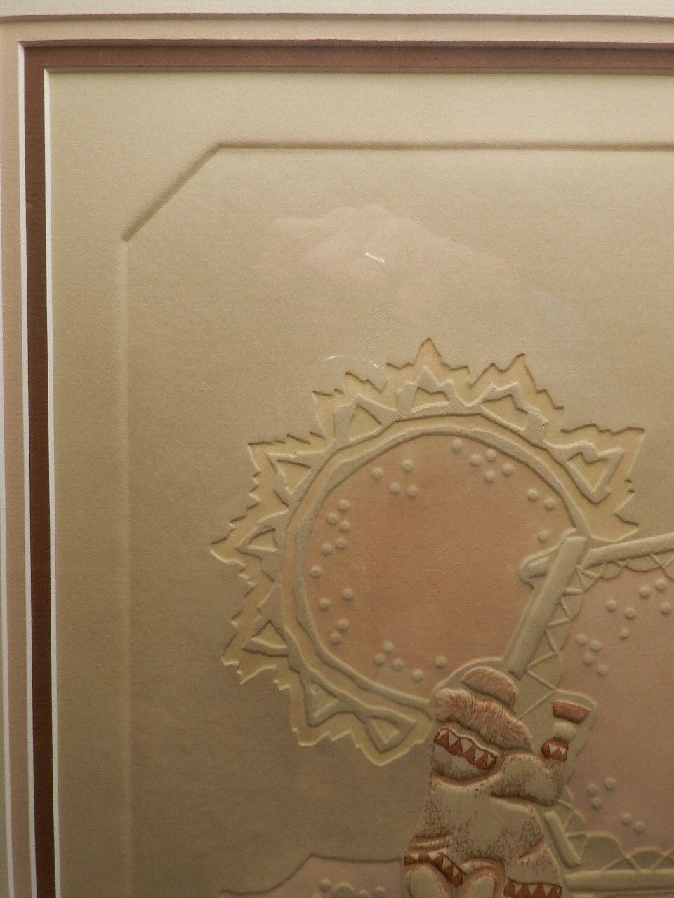 Vintage,ORIGINAL,FRAMED,EMBOSSED ART,»FLESHING SKINS»ESKIMO, 3/5,SIGNED,