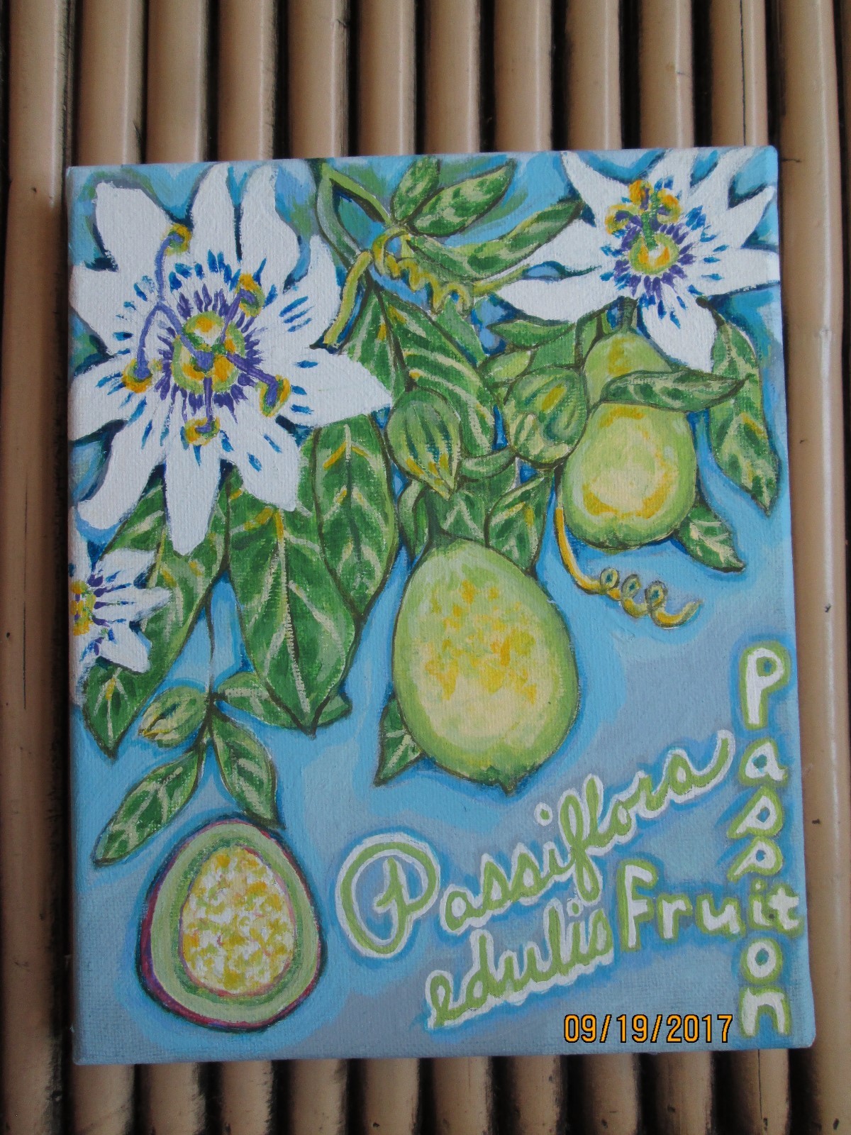 Floral/Fruit Still Life, ‘Passion Fruit’, Kitchen/Dining Art Print , Tropical