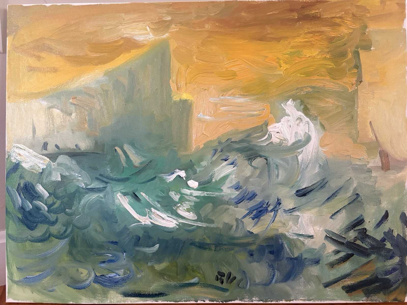 18”x24” Seascape Nautical Impressionist Oil Painting On Canvas Original Signed