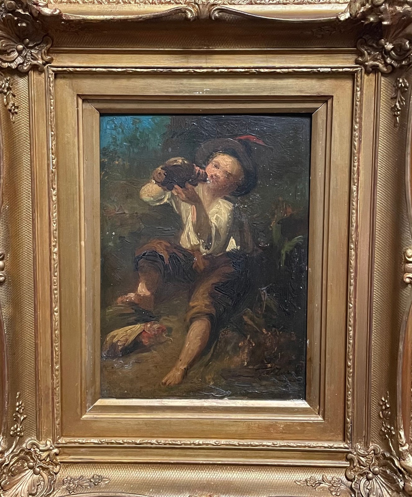 Unidentified Artist / Illegibly Signed (XIX Century) «Rustic Genre Scene»
