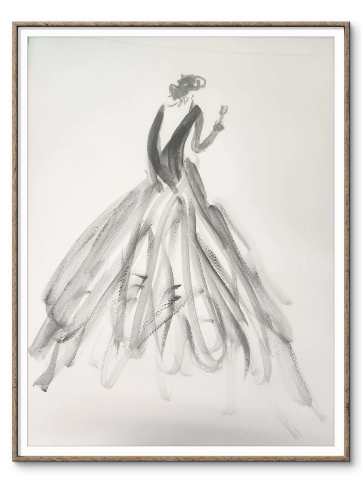 Abstract Black And White Woman Modern Unique Bold Art Acrylic Mixed Media Paper