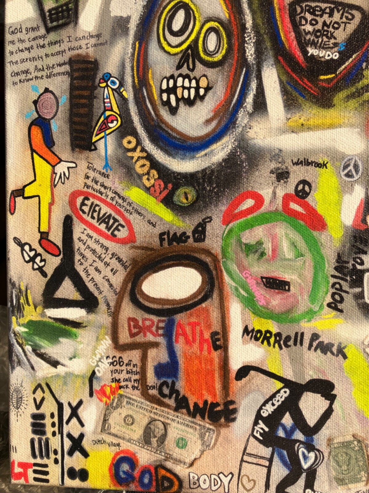 Original postmodern graffiti style reference colorful giclee canvas print