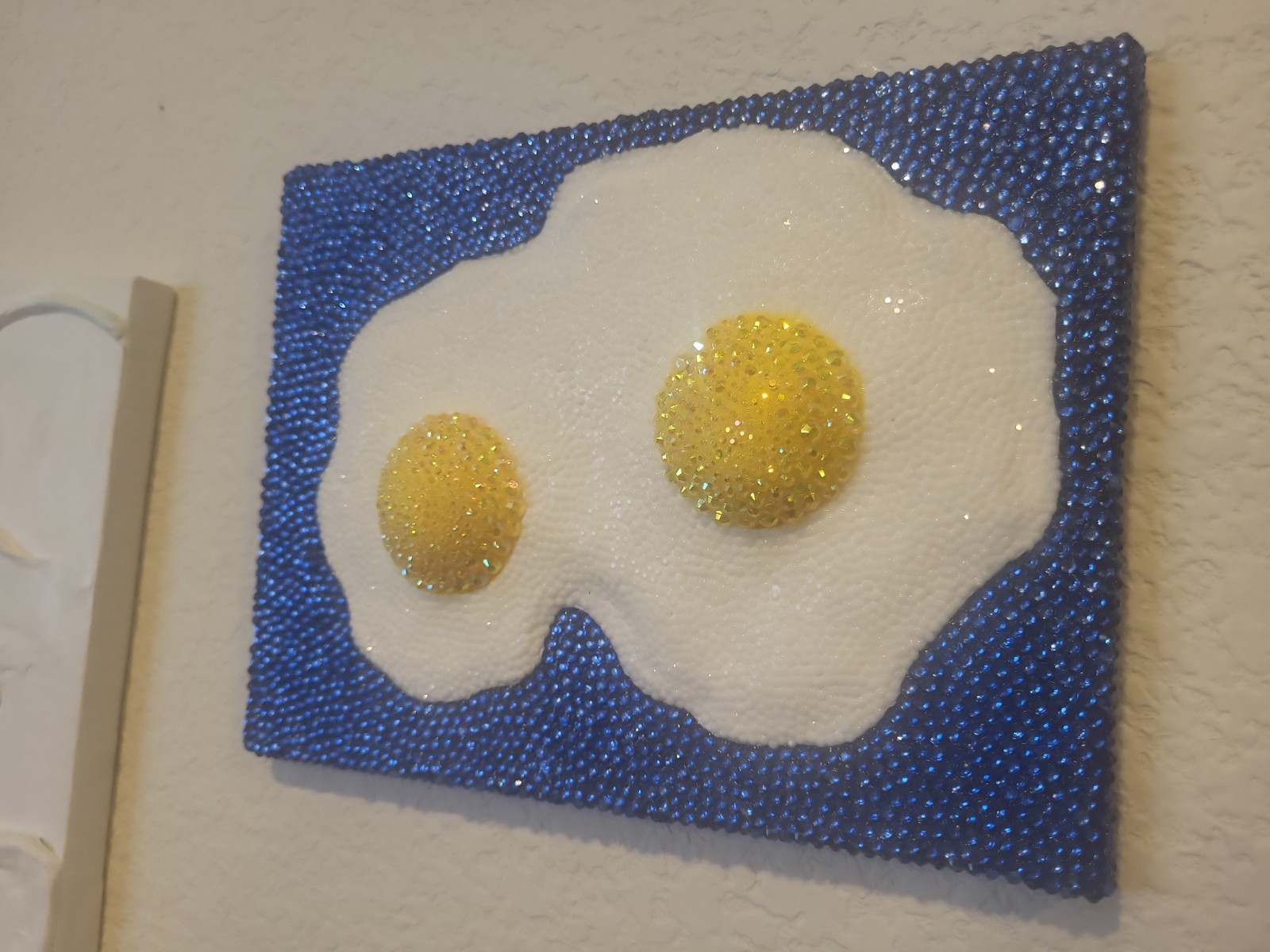 «Sunny Side Up» Original Art Mixed Media Rhinestone Mosaic Acrylic Paint