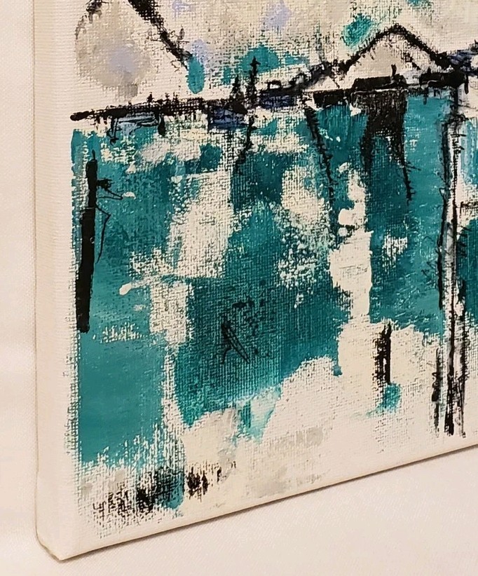 No.686 Original Abstract Minimal Landscape Painting By K.A.Davis