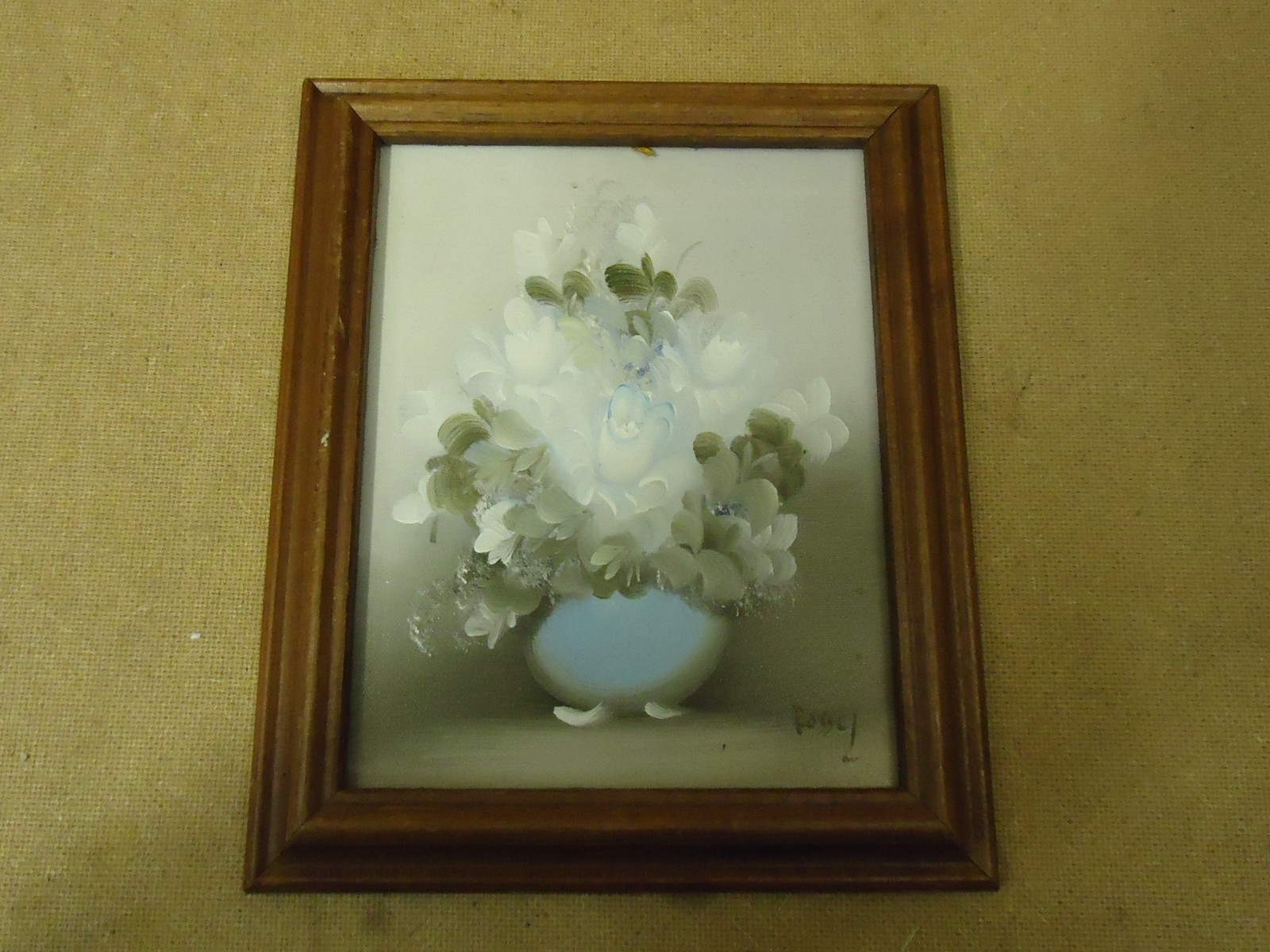 Original Vintage Framed Painting 12in H x 10in W Rossy Oil on Canvas