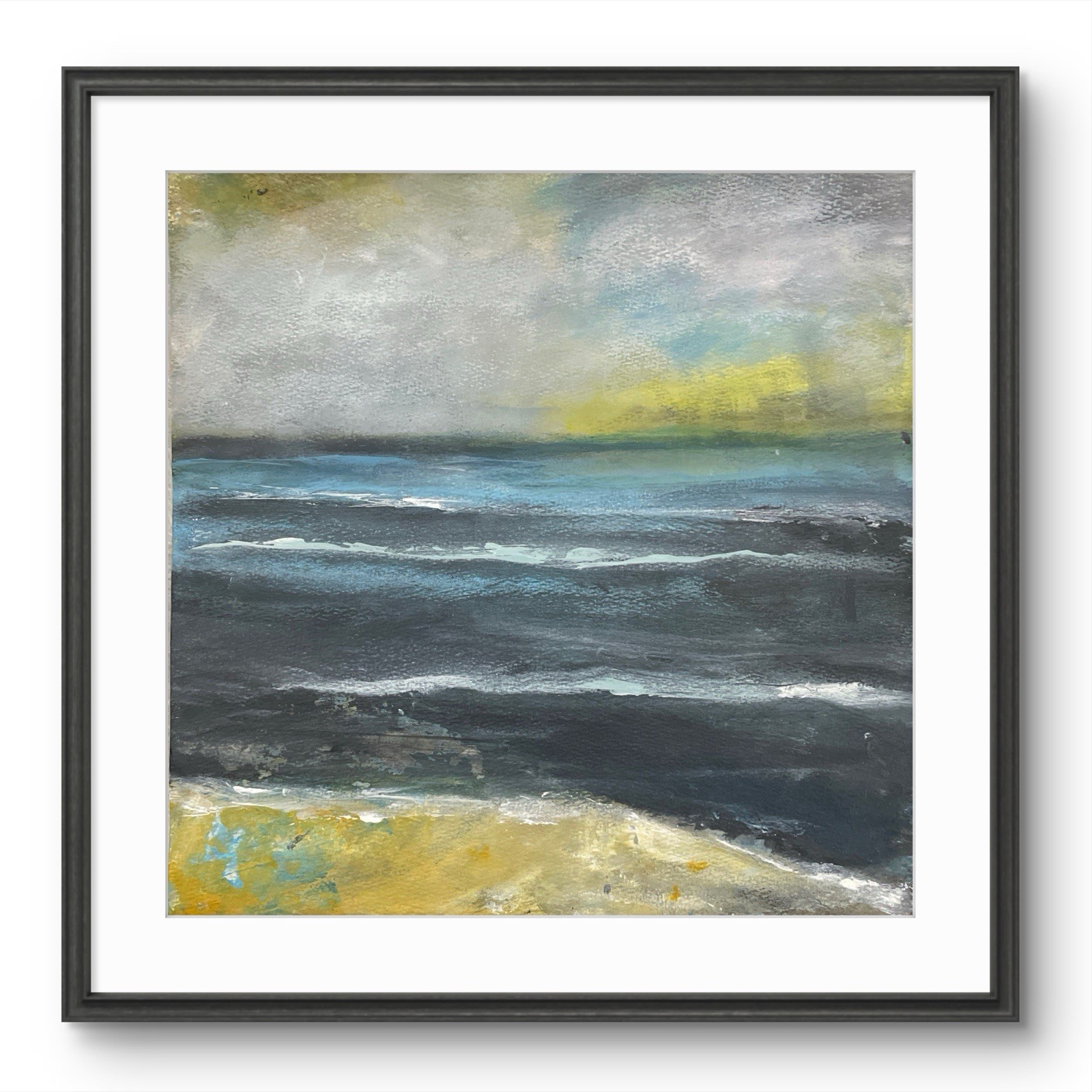 Mary Myers Original Expressionist Seascape Painting on 12×12 140lb water color