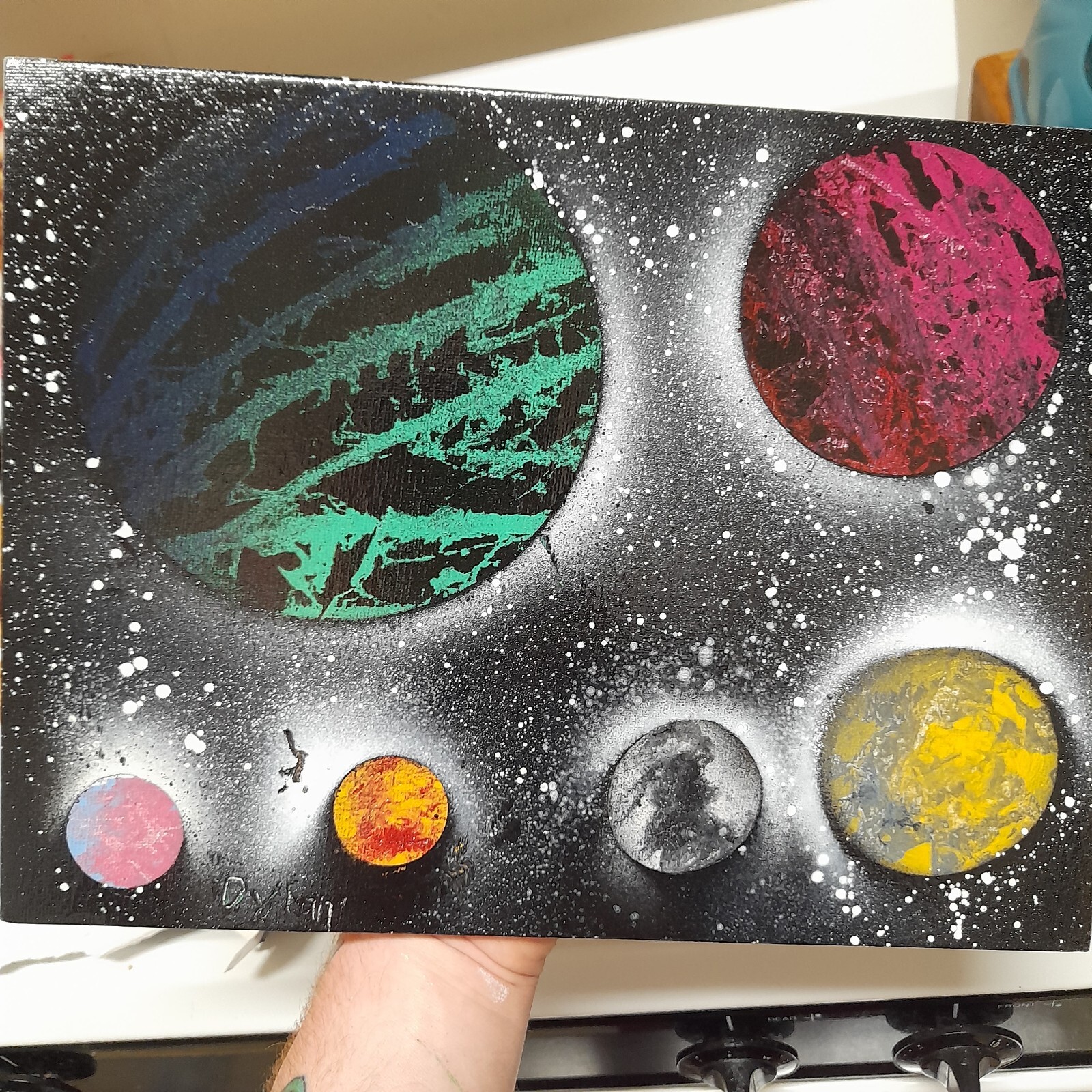 Fantasy Galaxy Art PLANET GALAXY,SPACE Painting.