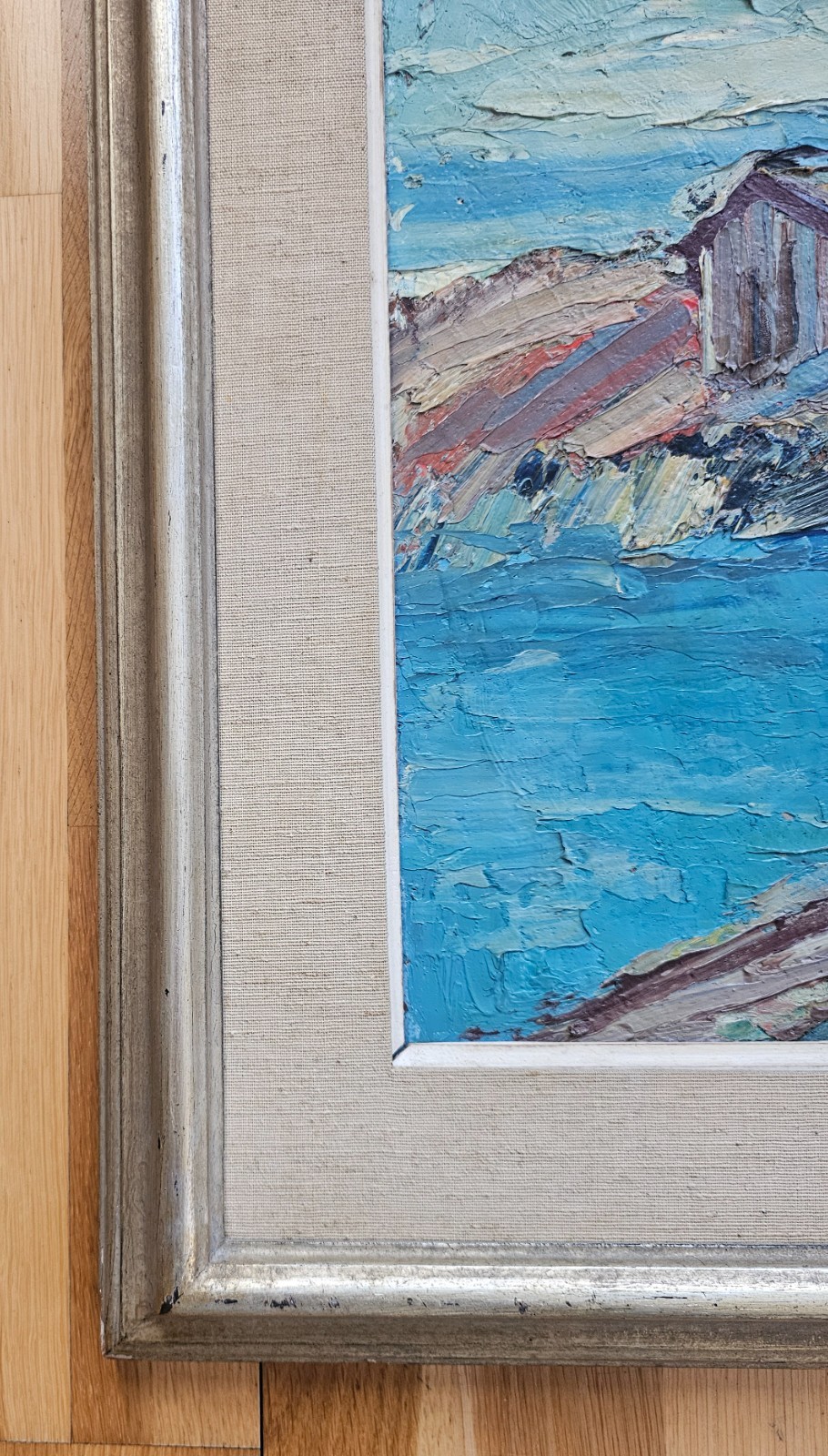 ORIGINAL MID CENTURY SCANDINAVIAN COASTAL OIL PAINTING NORDIC SEASCAP SIGNED -5?