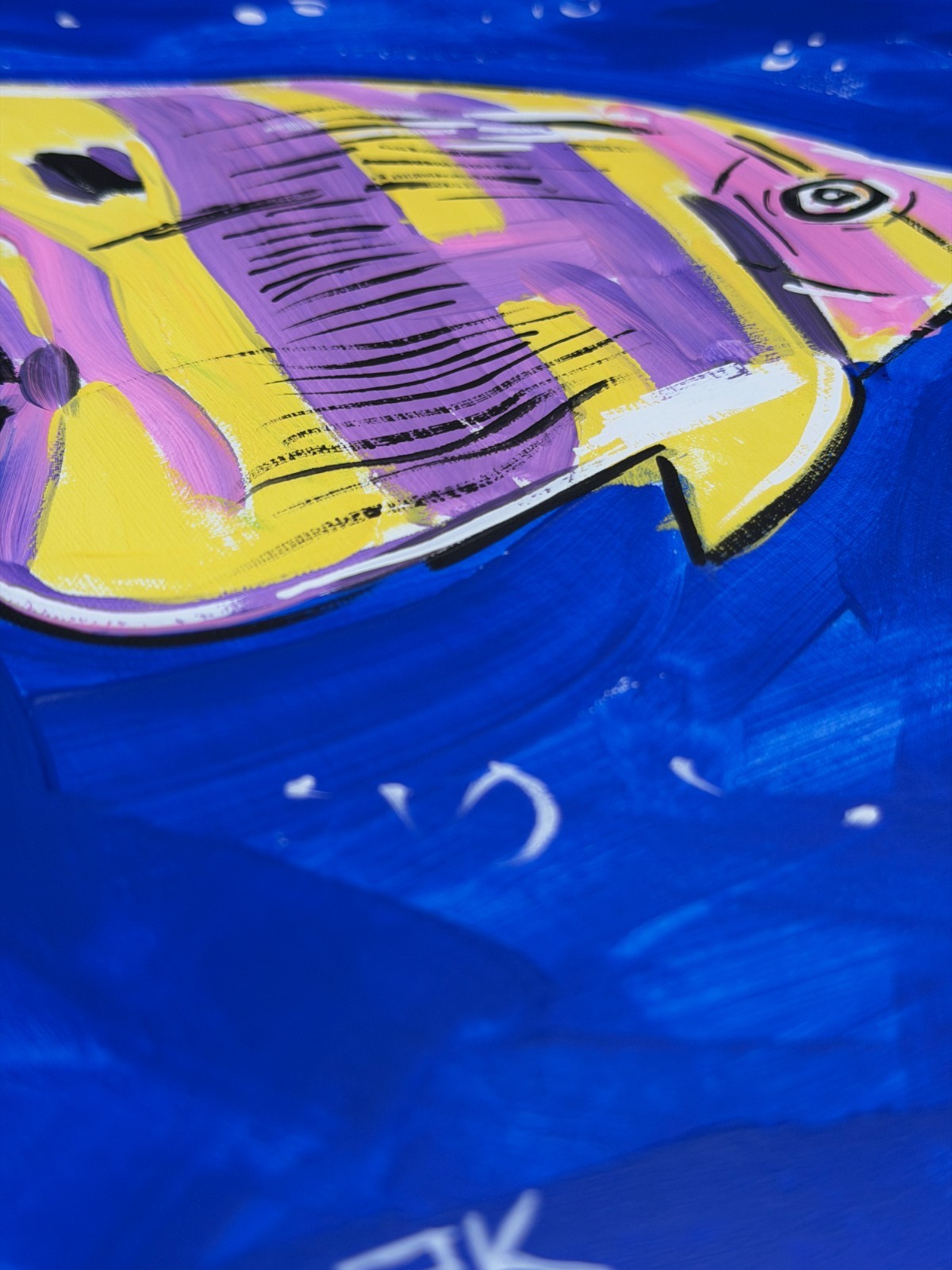 Original Butterflyfish Ocean Pop Art Acrylic Painting – 11×14″ Mixed Media Paper