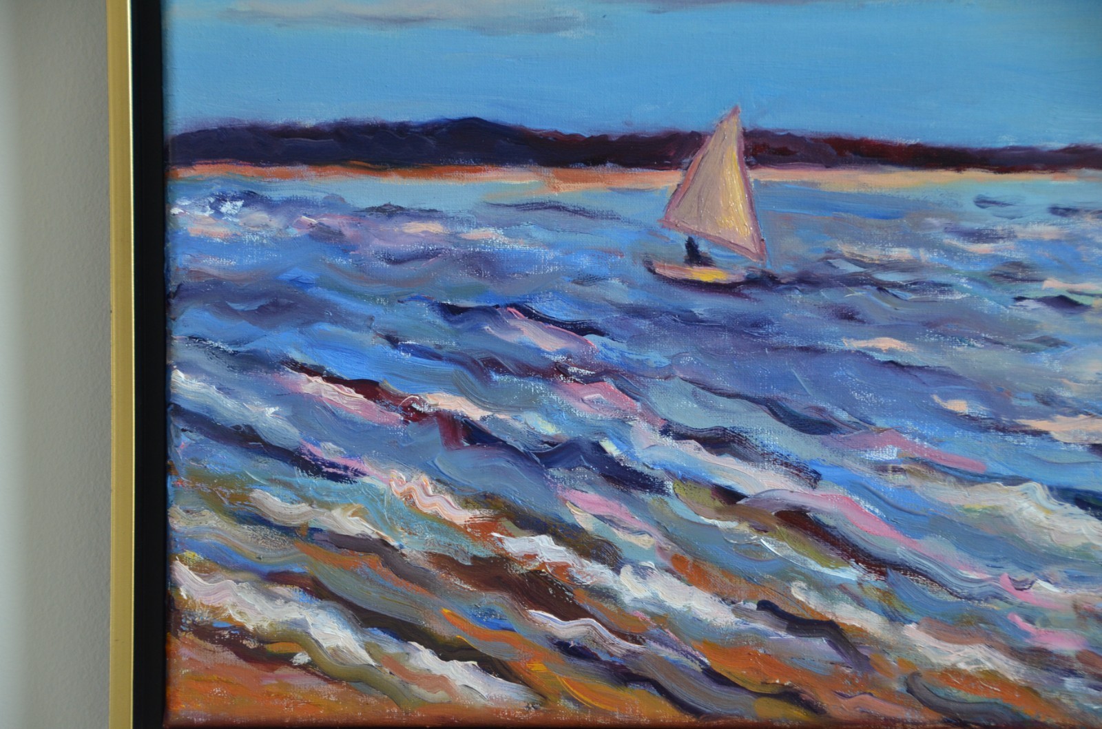 Beth Riso Fine Art Oil Painting – Mayo Beach Twilight, Wellfleet, Cape Cod