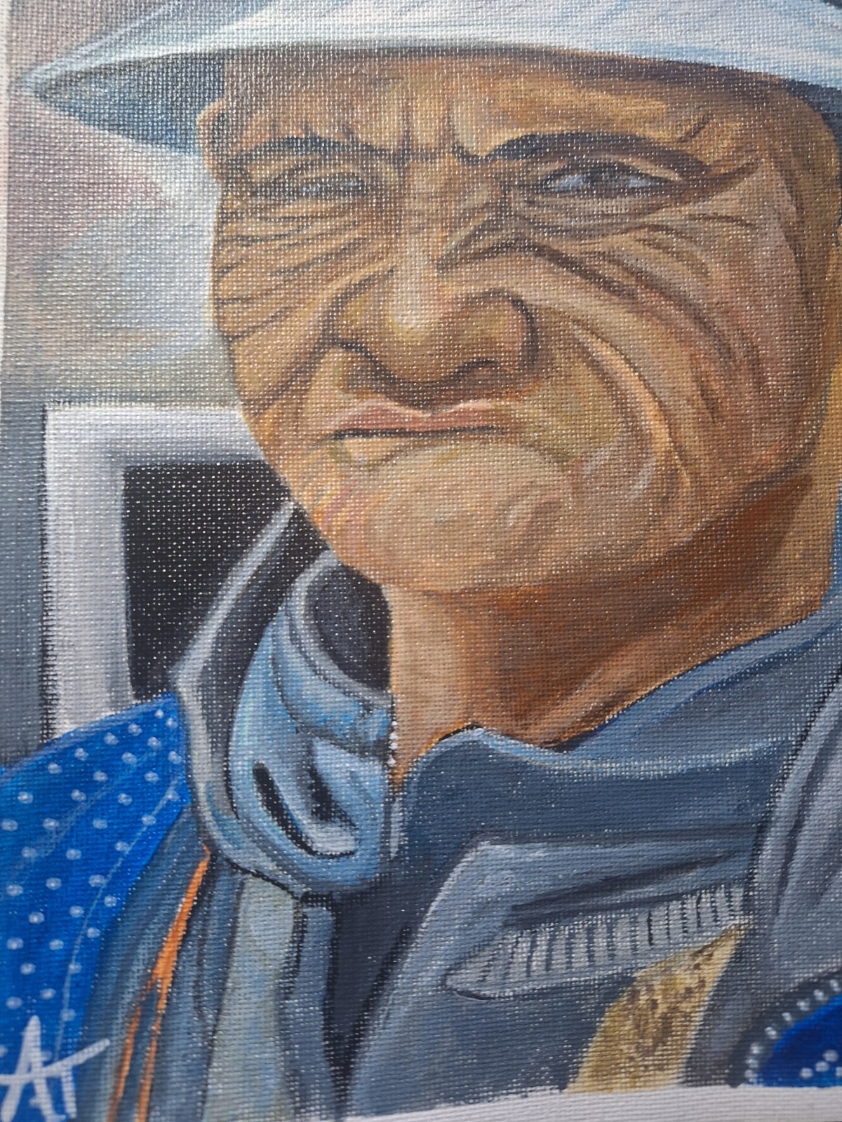 Figurative Contemporary Grumpy Old Man 8×11 Canvas Paper