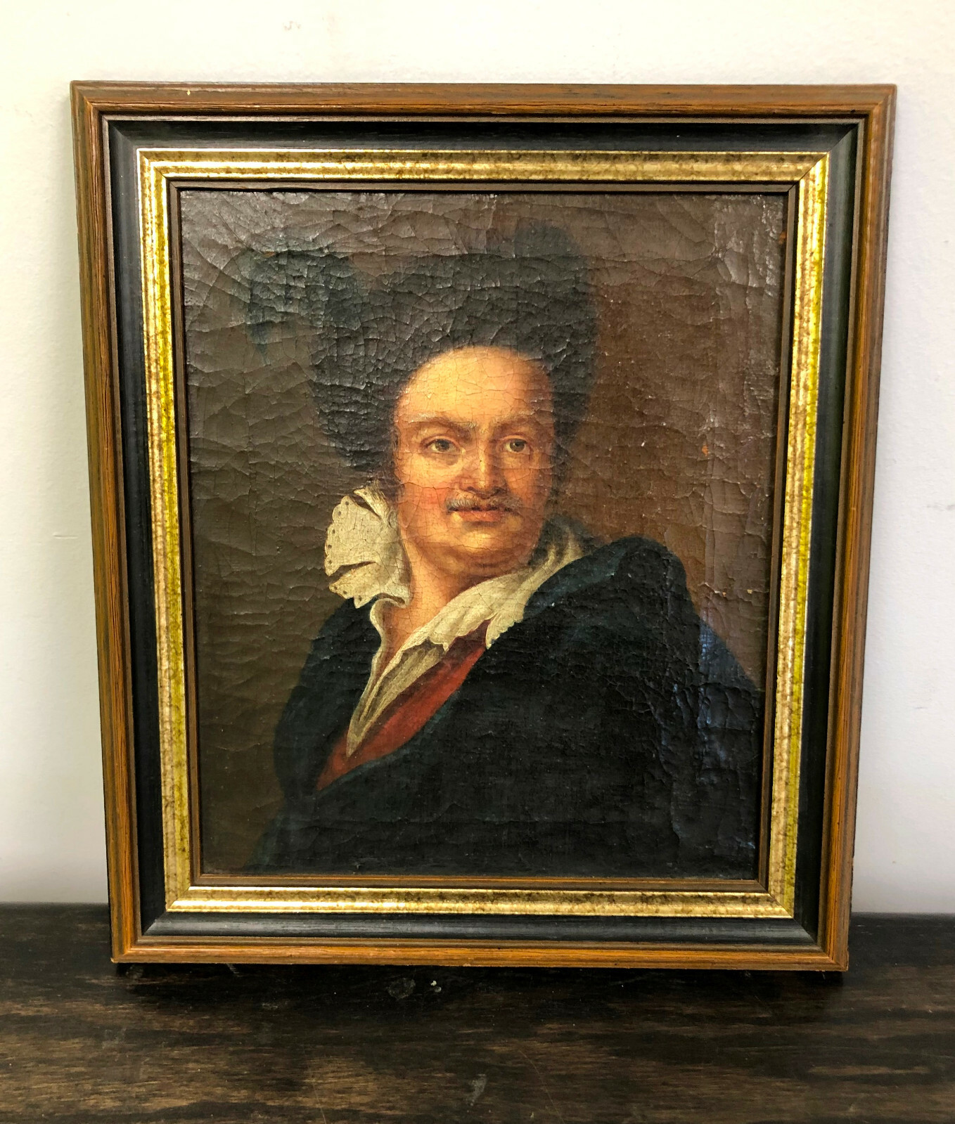 Antique 17th Century Oil on Canvas Painting Portrait Gentleman Man Circa 1700s