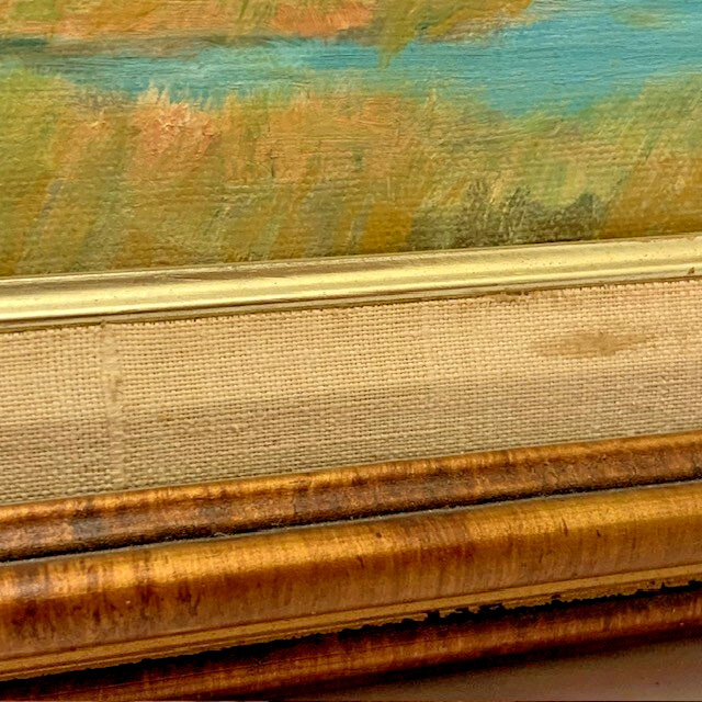 Original Art Moody Impressionist Painting Signed Western Landscape River Vintage
