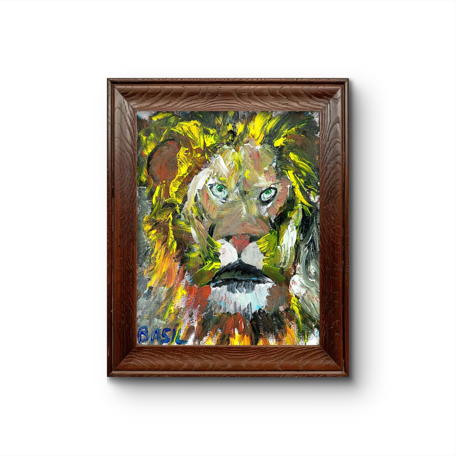 Lion Original Expressionism Acrylic Abstract Canvas Board 11×14