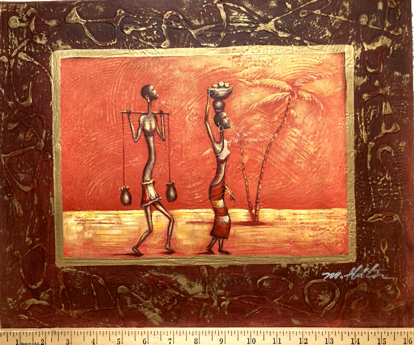 Original Oil Painting – Village Workers