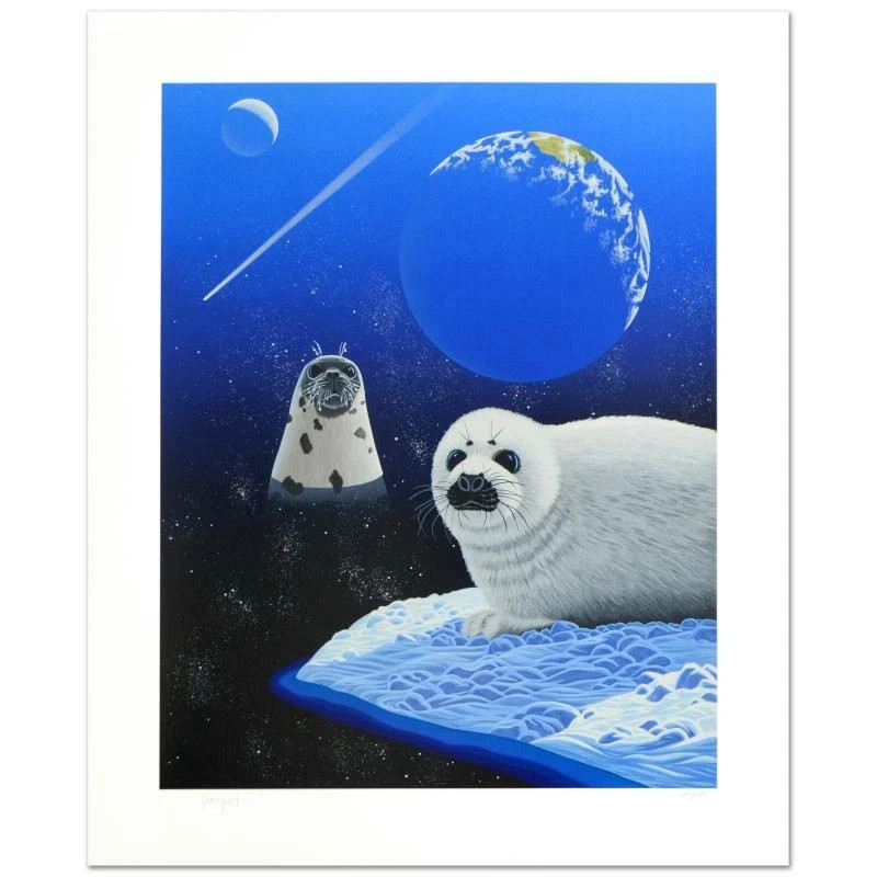 WILLIAM SCHIMMEL SERIGRAPH OUR HOME TOO » SEALS» SIGNED AND NUMBERD «AP 51/60»
