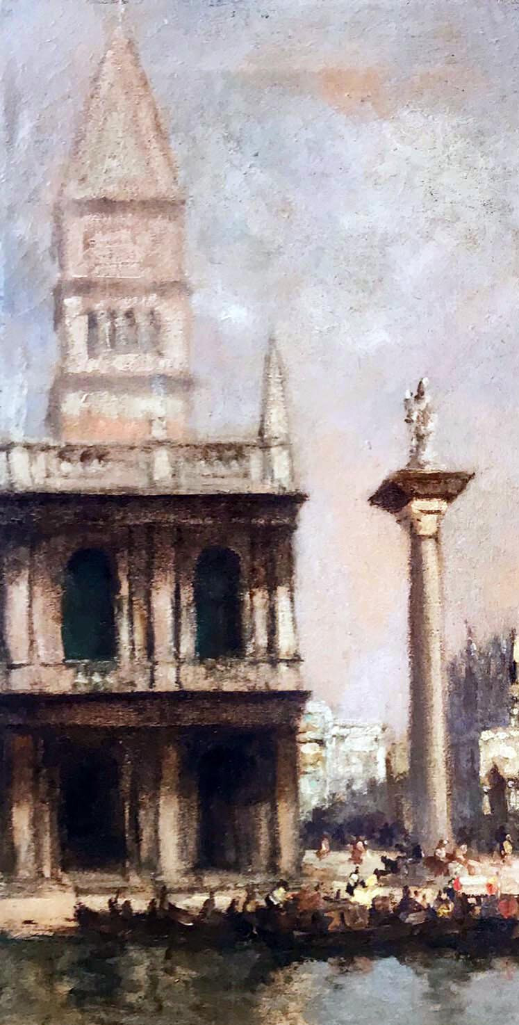 New York Oil GRACE ALLISON BANNON ‘Piazza Verticals’, 19″ x 15″