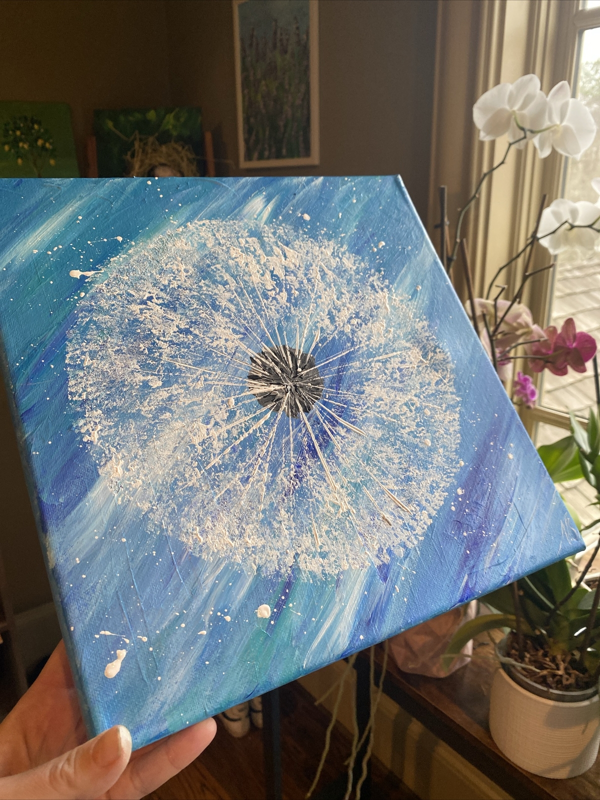 Dandelion,Original Painted On Canvas,Abstract,12/12