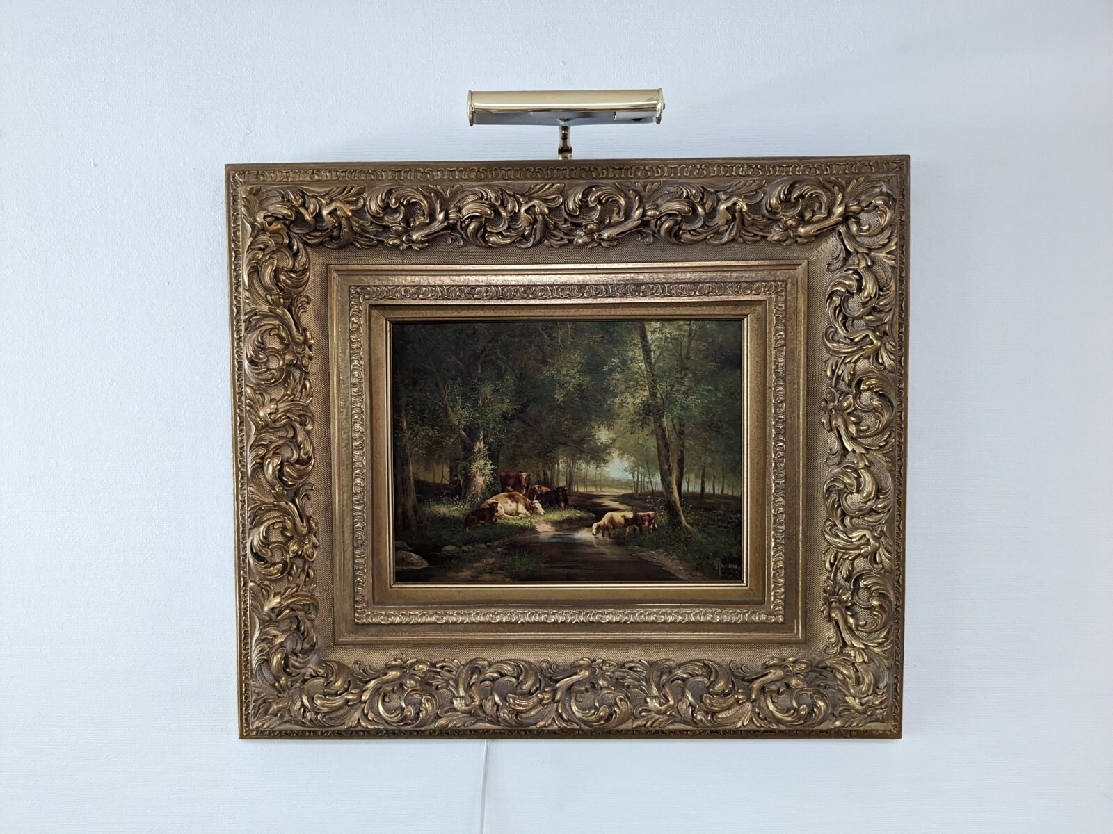 Vintage Painting Rest Haven By Henry Ramirez Original Bucolic Framed