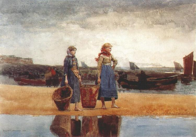 stunning oil painting handpainted on canvas-Two Girls on the Beach