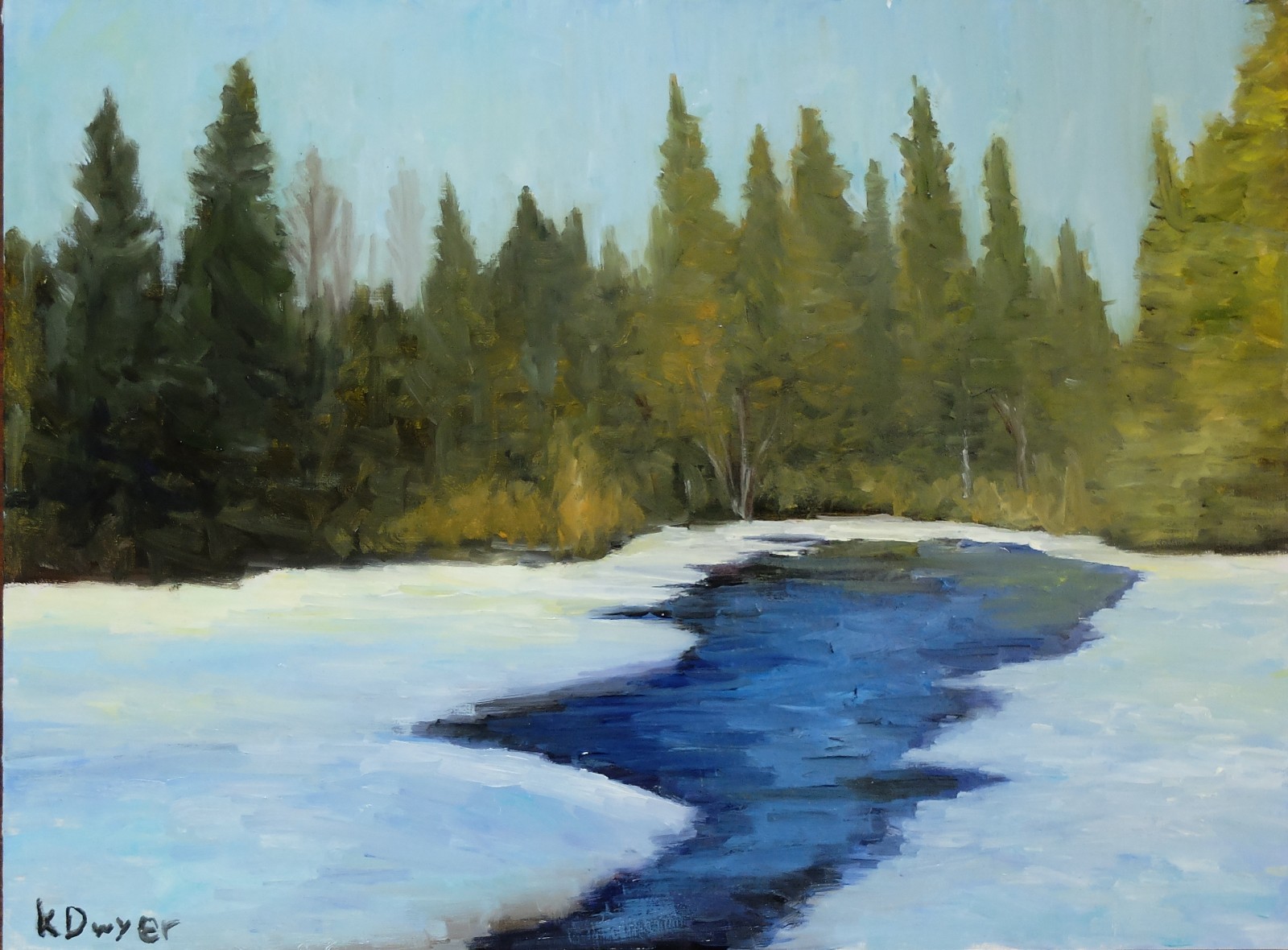 Landscape Painting, Original Oil Painting, New, Signed, Woods, Snow
