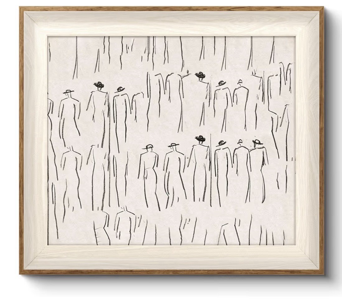 Minimalist Abstract Sketch Framed Art | 10×12 Modern Line Drawing Canvas Print