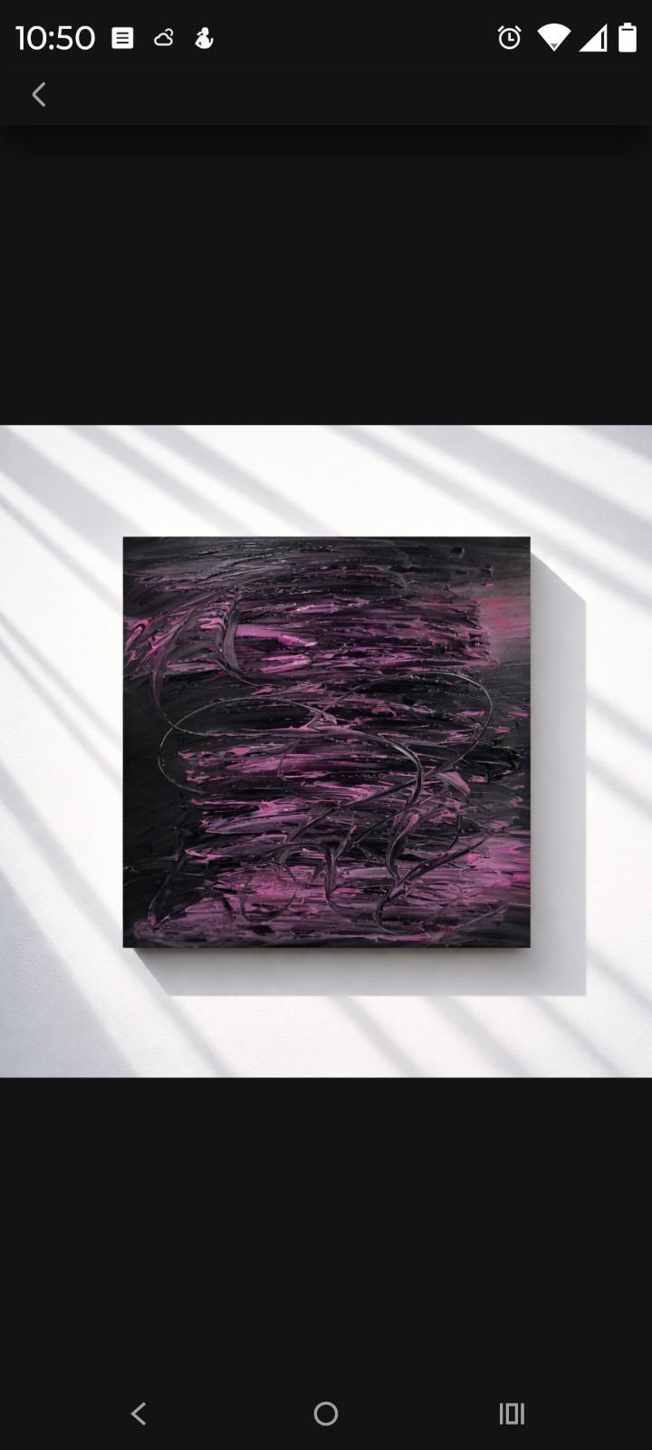 Trey Coppland, Black Heart Abstract Original Canvas Painting, 24 in Signed2026