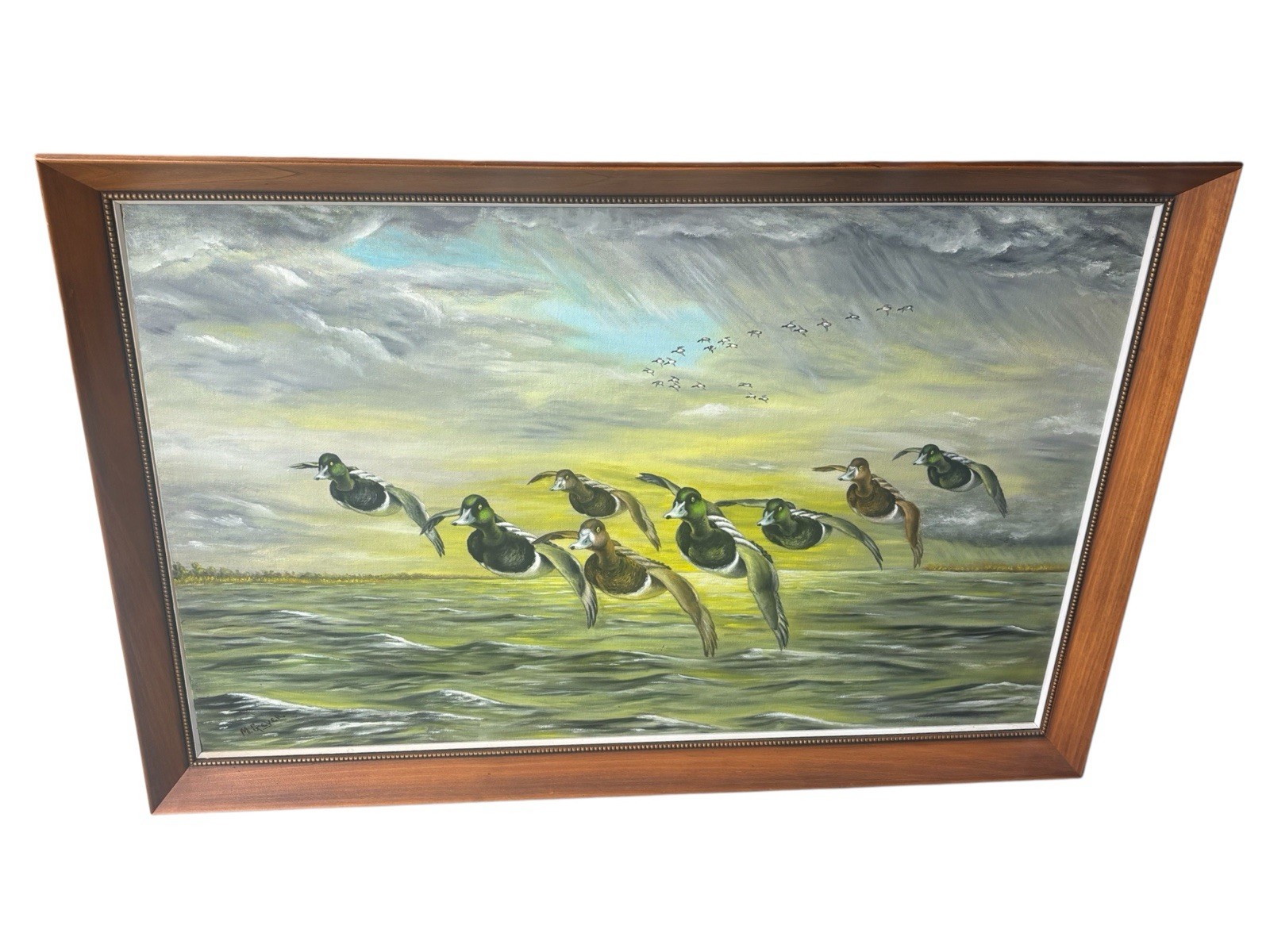 Milton Geyer Duck Decoy Carver Green Bay Wisconsin Original Painting Signed