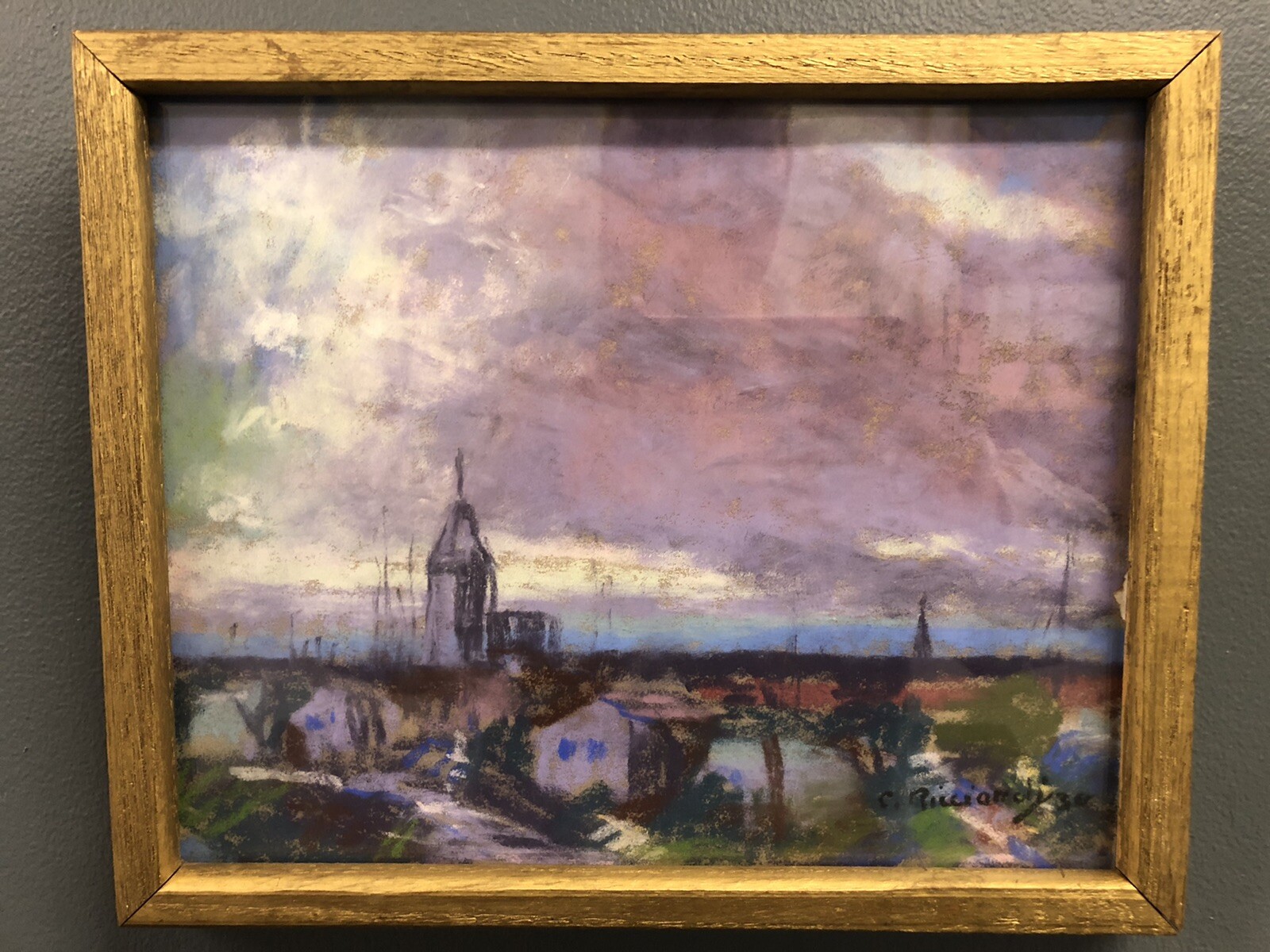 Signed Caesare Ricciardi 36 Colorful Pastel On Paper 8 3/4” X 10 3/4”
