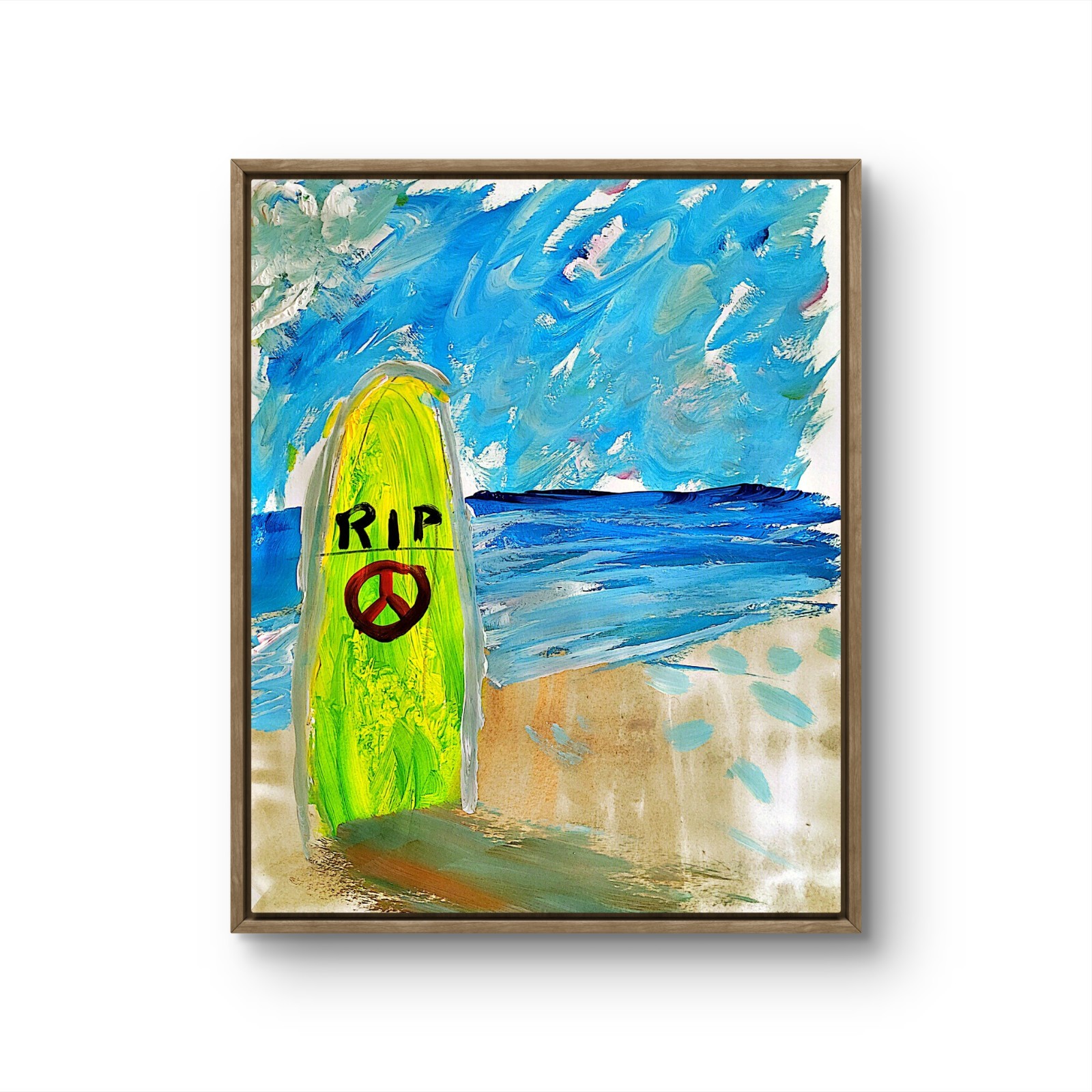 Surfers’ Graveyard Abstract Expressionist Original Gallery Paper Painting 11×14