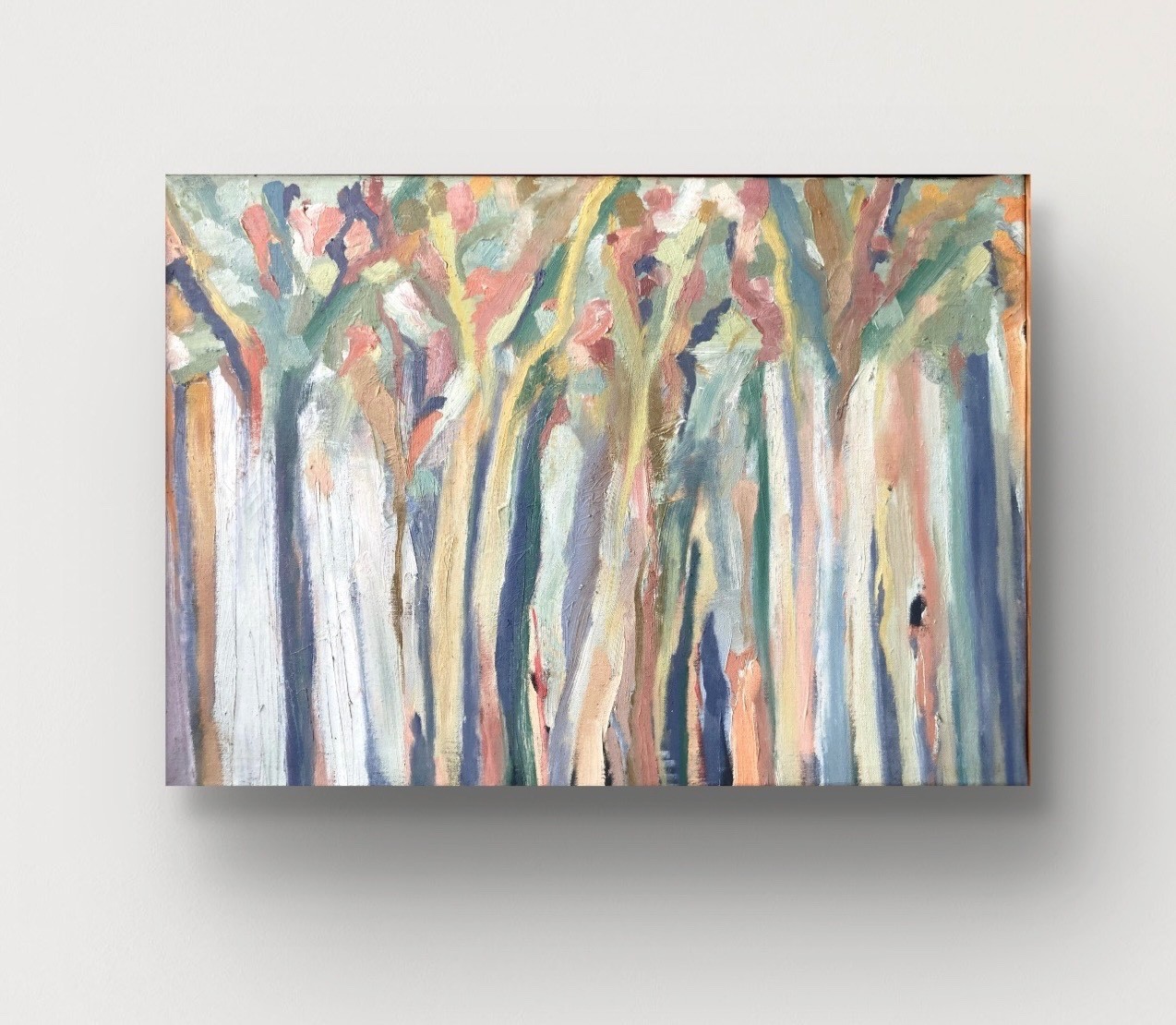 Original Abstract Botanical Oil 20×27 Canvas Ready to Hang, Holly Hammond
