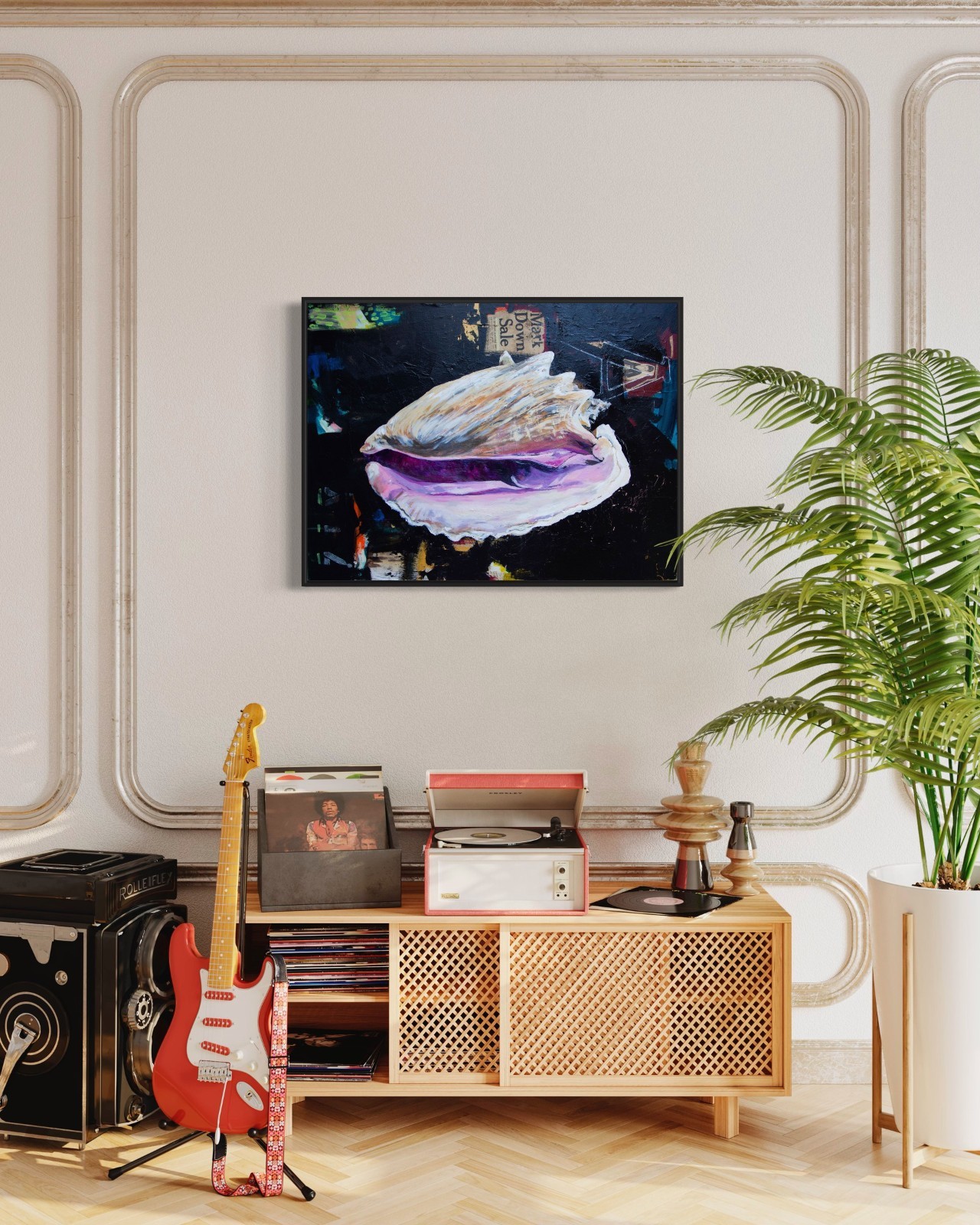 Conch 36″x 48″ Acrylic & collage on canvas direct from artist