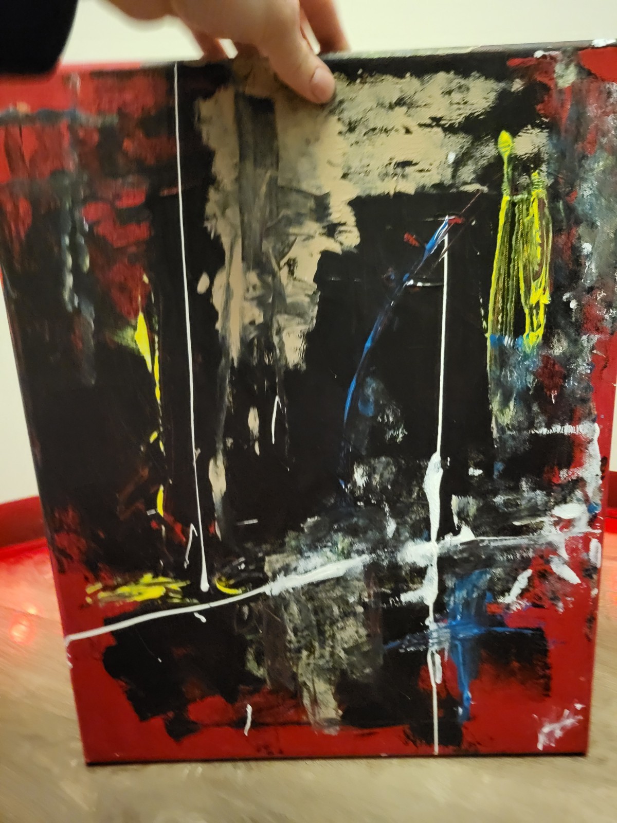 Original Beautiful Abstract Modern Art Piece Red Canvas