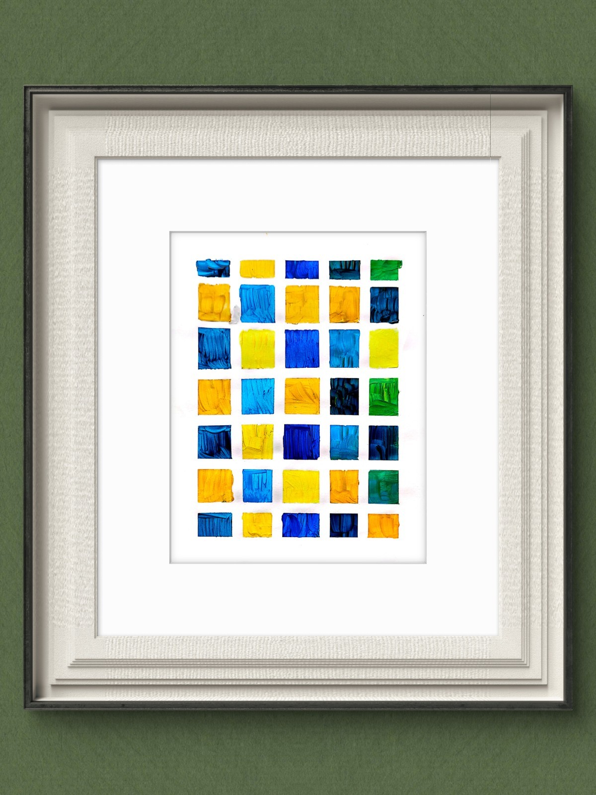 Tile Mosaic Colors Contemporary Expressionist Original Acrylic Painting 9×12
