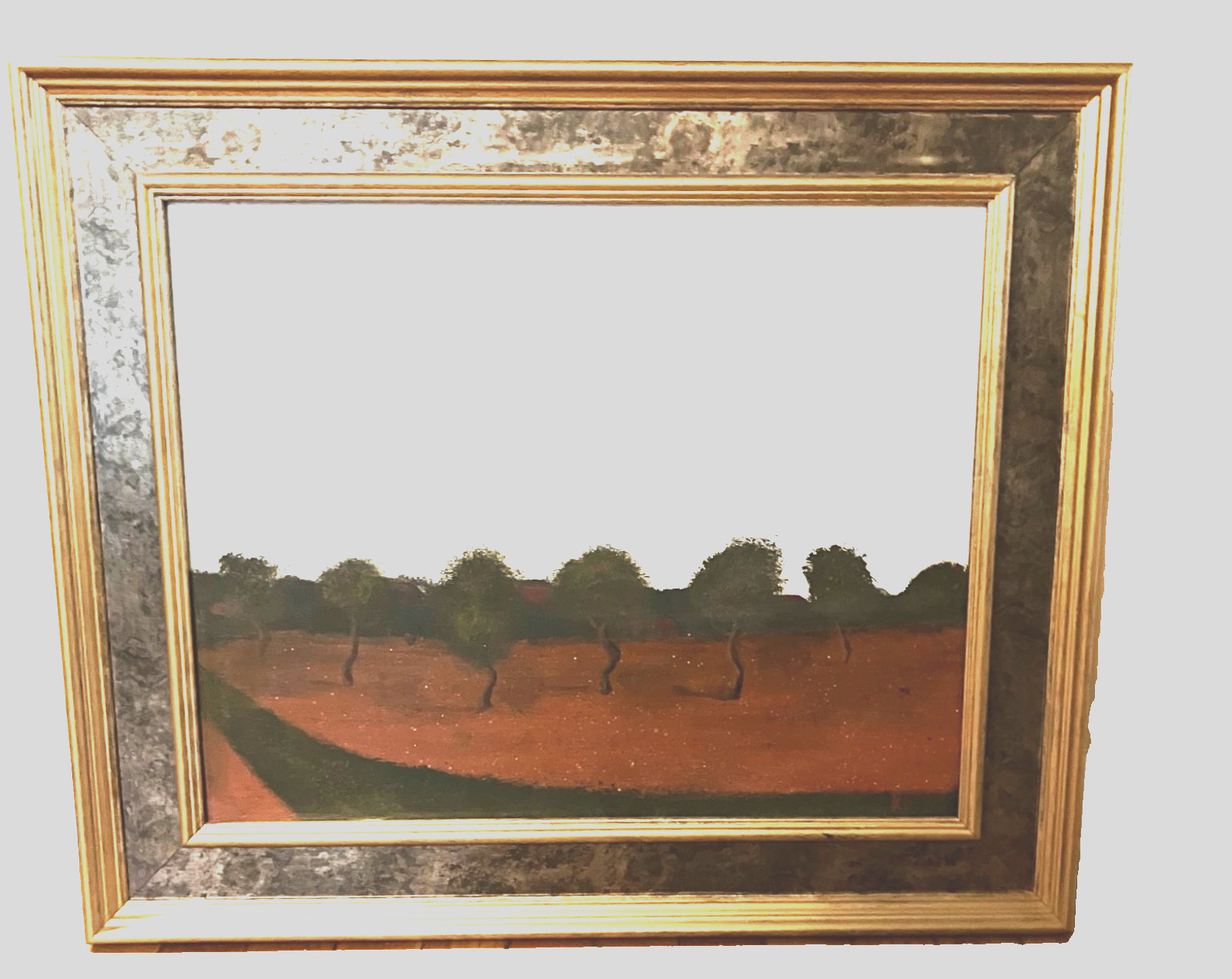 Original Framed Acryllic On Canvas Painting Titled «Home» Nature Trees 20 x 16″