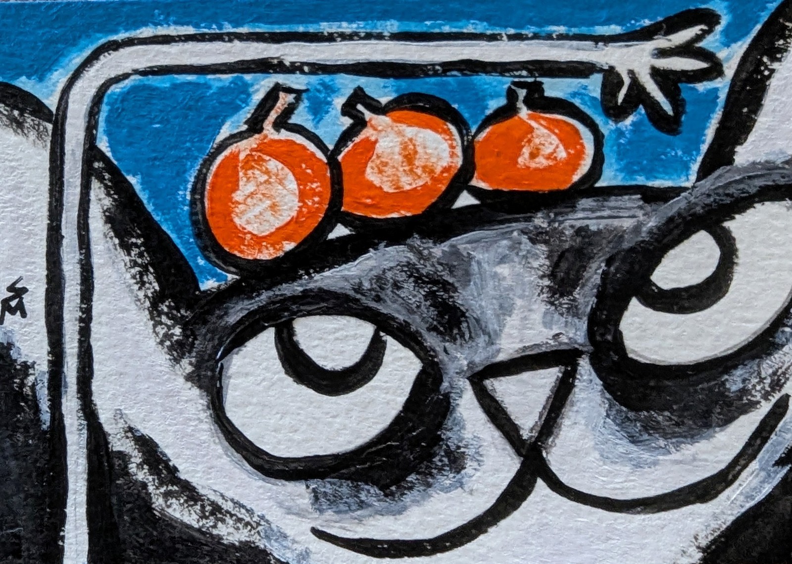 Original ACEO Cat Painting Collectible Modern Kitten Art Card Samantha McLean