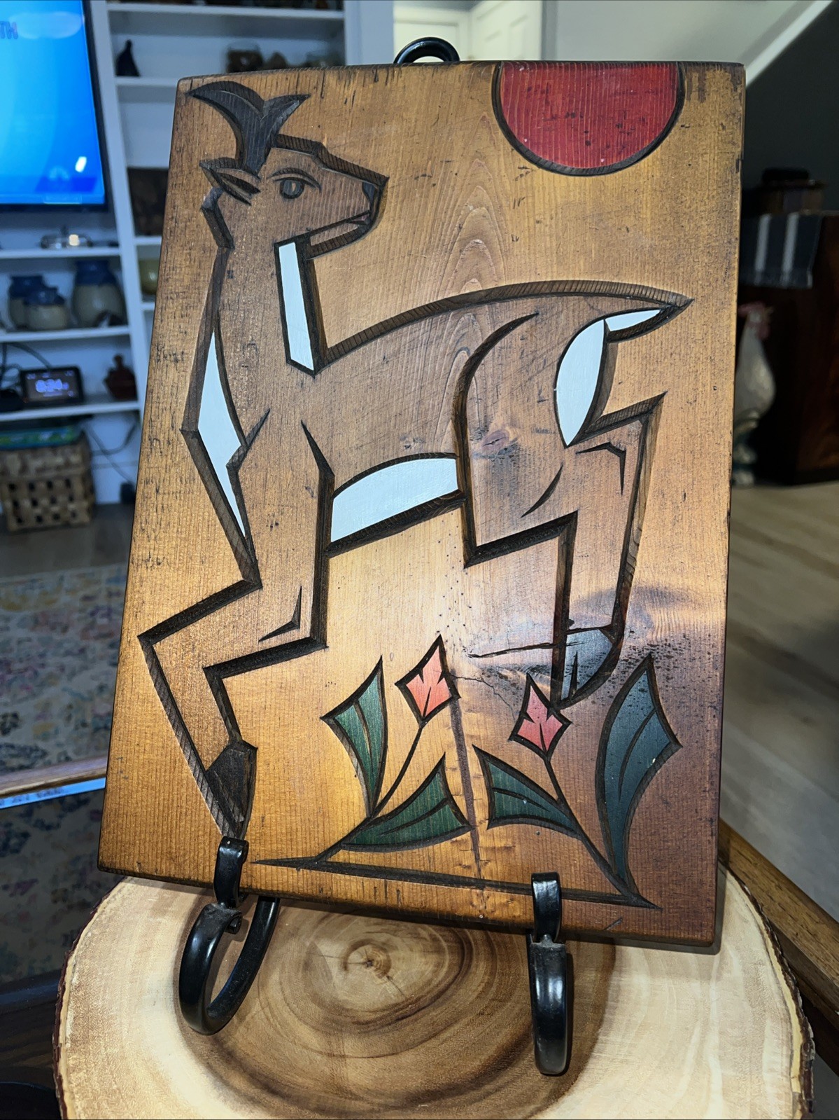 Gorgeous Up Cycled Ron Mahka Signed Original Wood Art Approx 16in X 11 GIFT