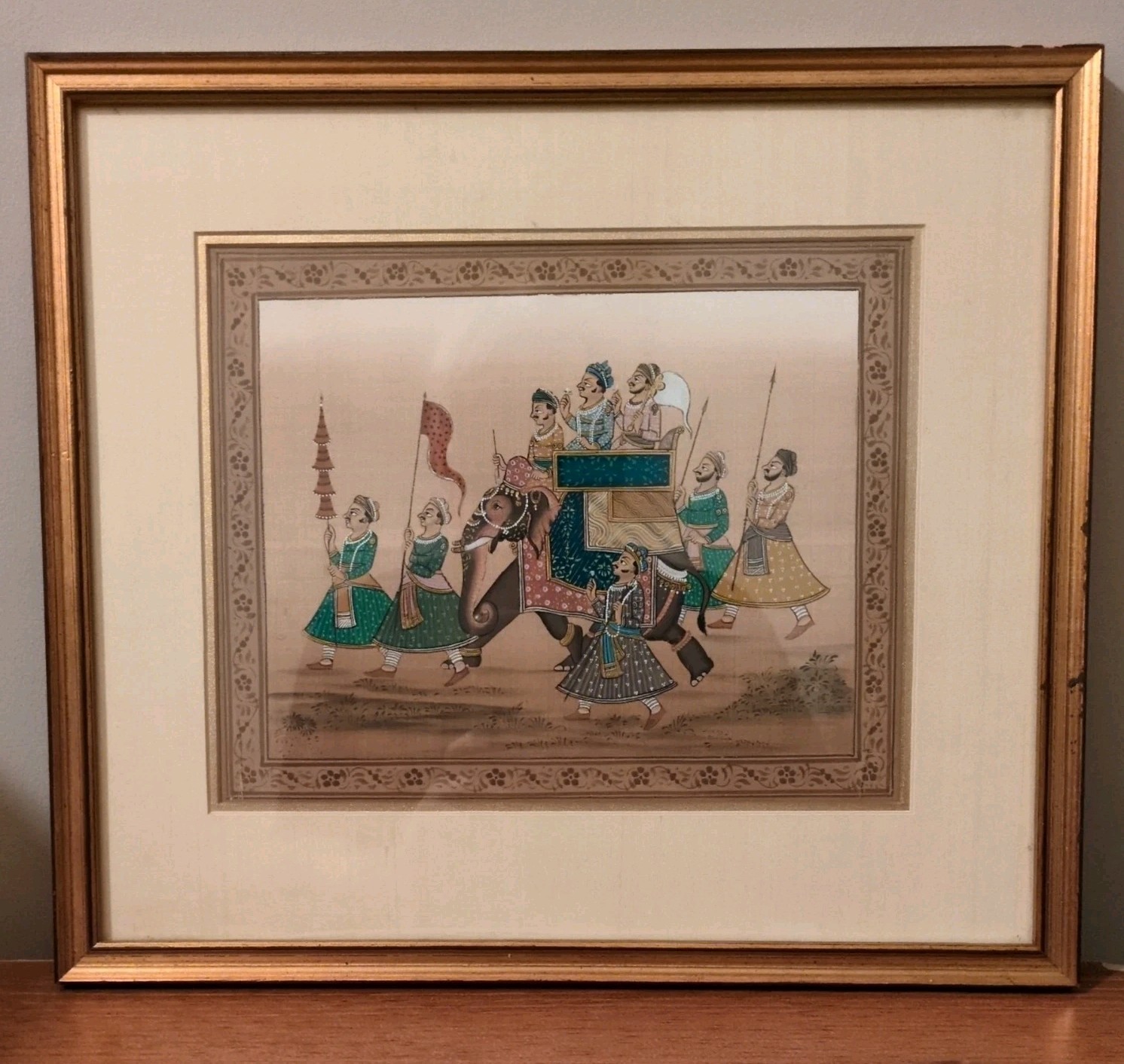 Rajasthan Maharajah Handmade Indian Royal Ethnic Procession Folk Silk Painting