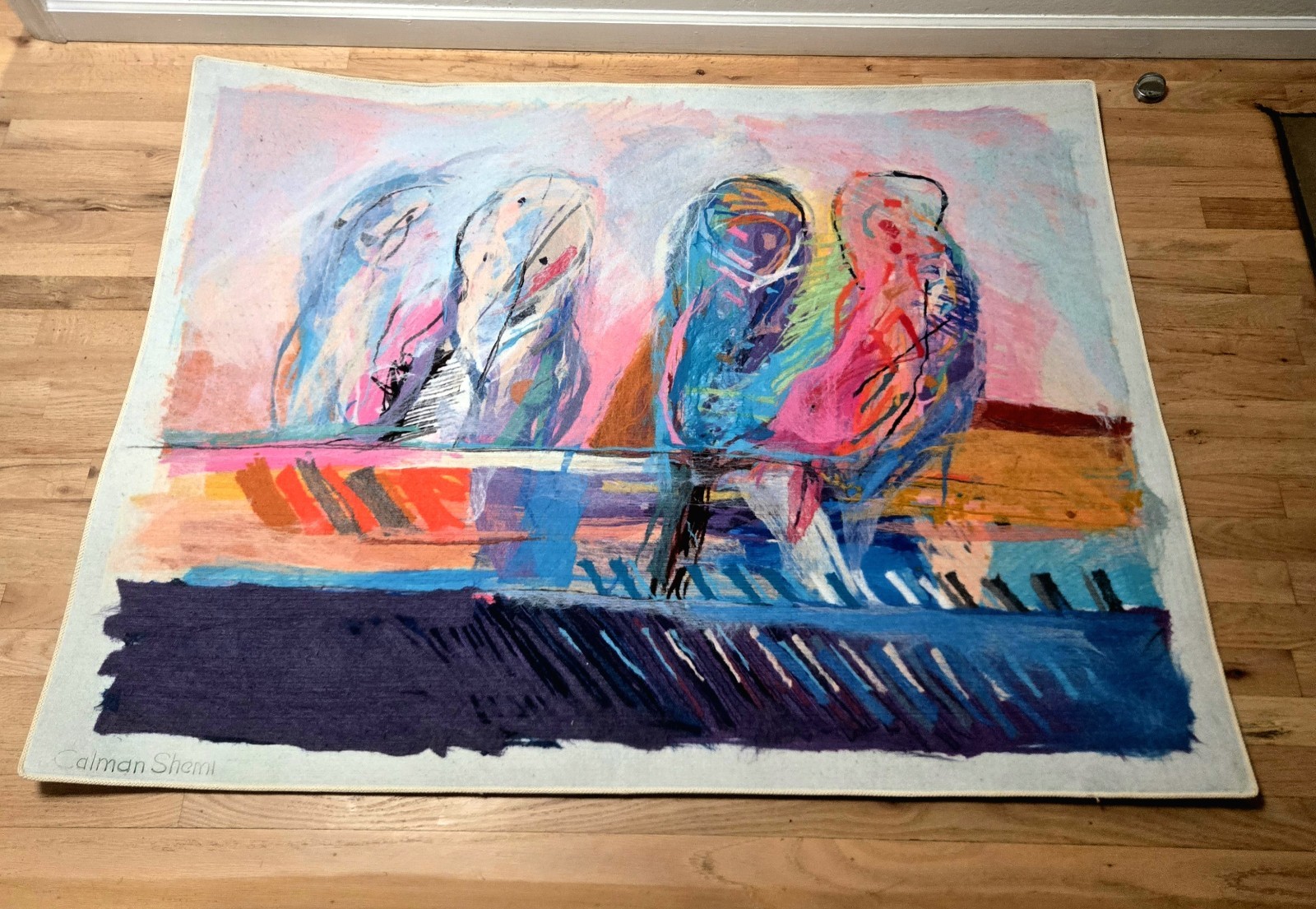 CALMAN SHEMI SIGNED ORIGINAL SOFT PAINTING 42X56″ «Riverscape 7/9» (SC 1125)