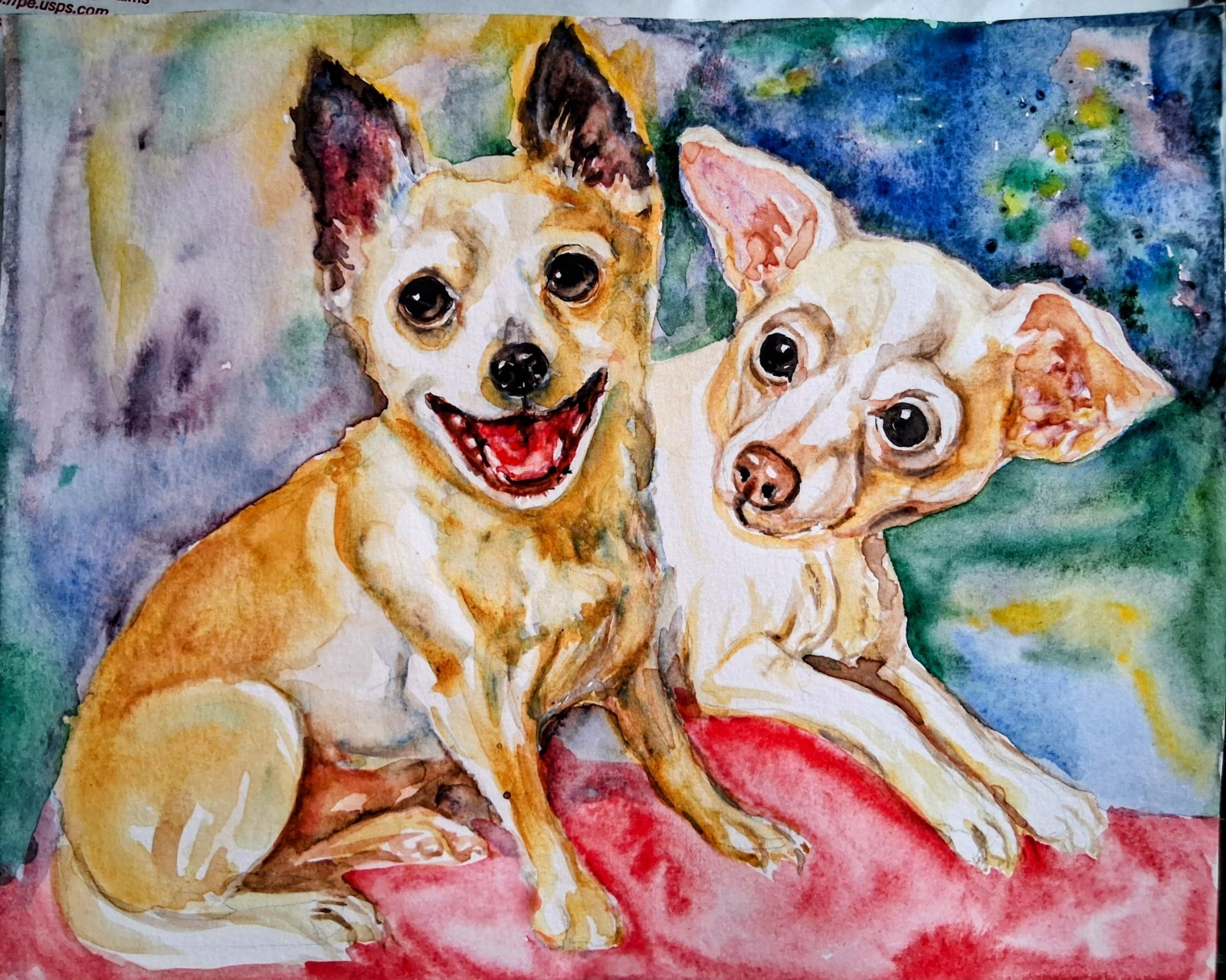 Chihuahuas Dog portrait,pet lover best gift, Original Watercolor painting 10×8″