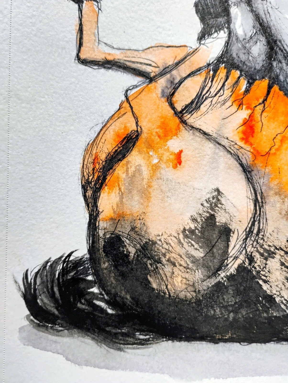 ALAIN DONATE HERNANDEZ ORIGINAL MIXED MEDIA ACRYLIC,INK ON CARDBOARD 9″X 12″