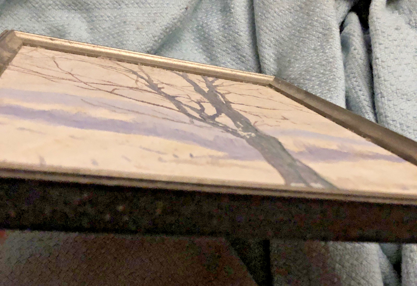 Vintage Upstate New York Original Painting Sugar Maple In Snow 1970 In Frame NY