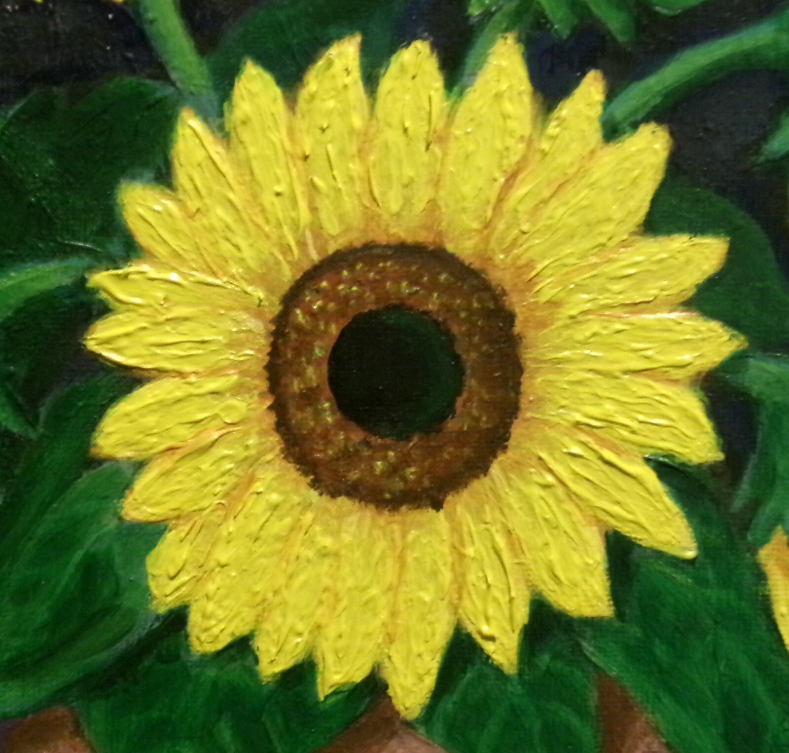 Original Acrylic Painting Sunflowers Impressionist 12×15 Framed Modern Art Decor