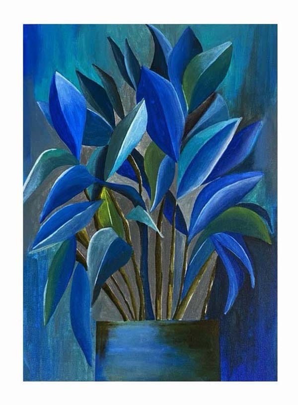 Original Abstract Flower Vase Painting 16×20 Canvas Modern Wall Art Home Decor