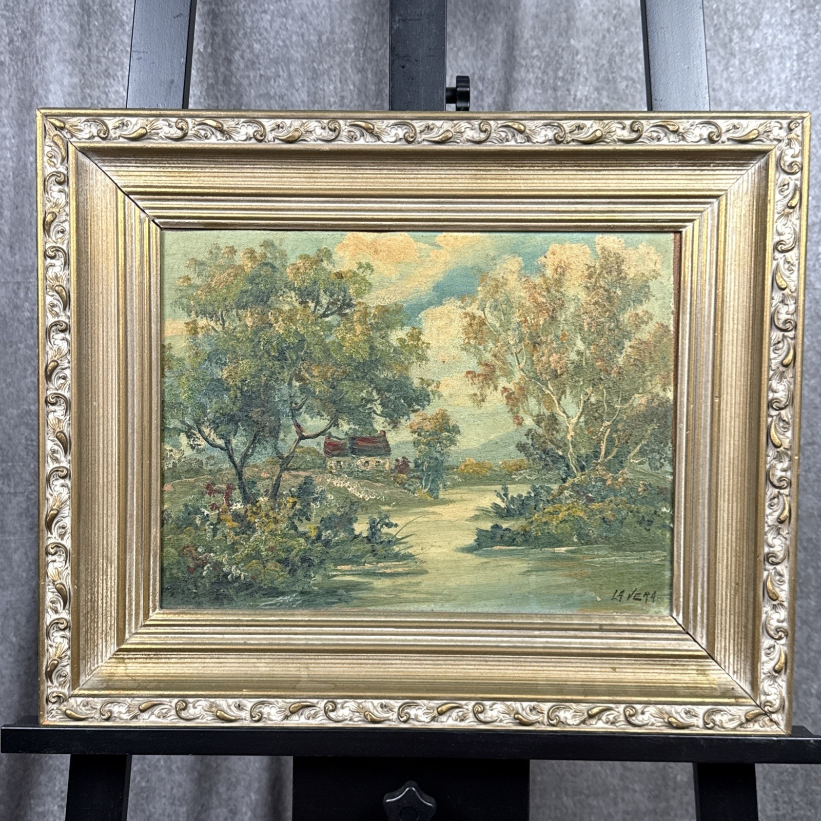 LaVera Ann Pohl (1900-81) Oil On Board Landscape Painting 22×18”