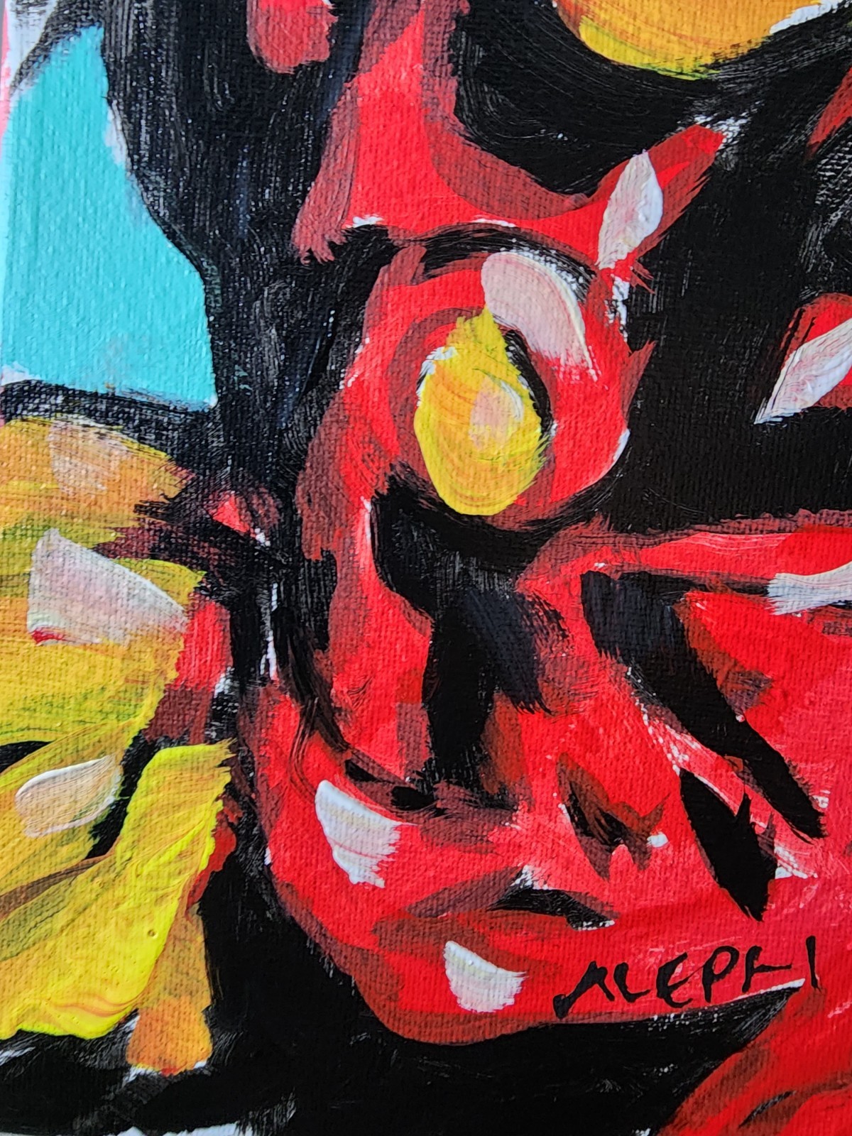 Abstract Expressionism Original Painting Iron Man 14×11 Fine Art Canvas Decor