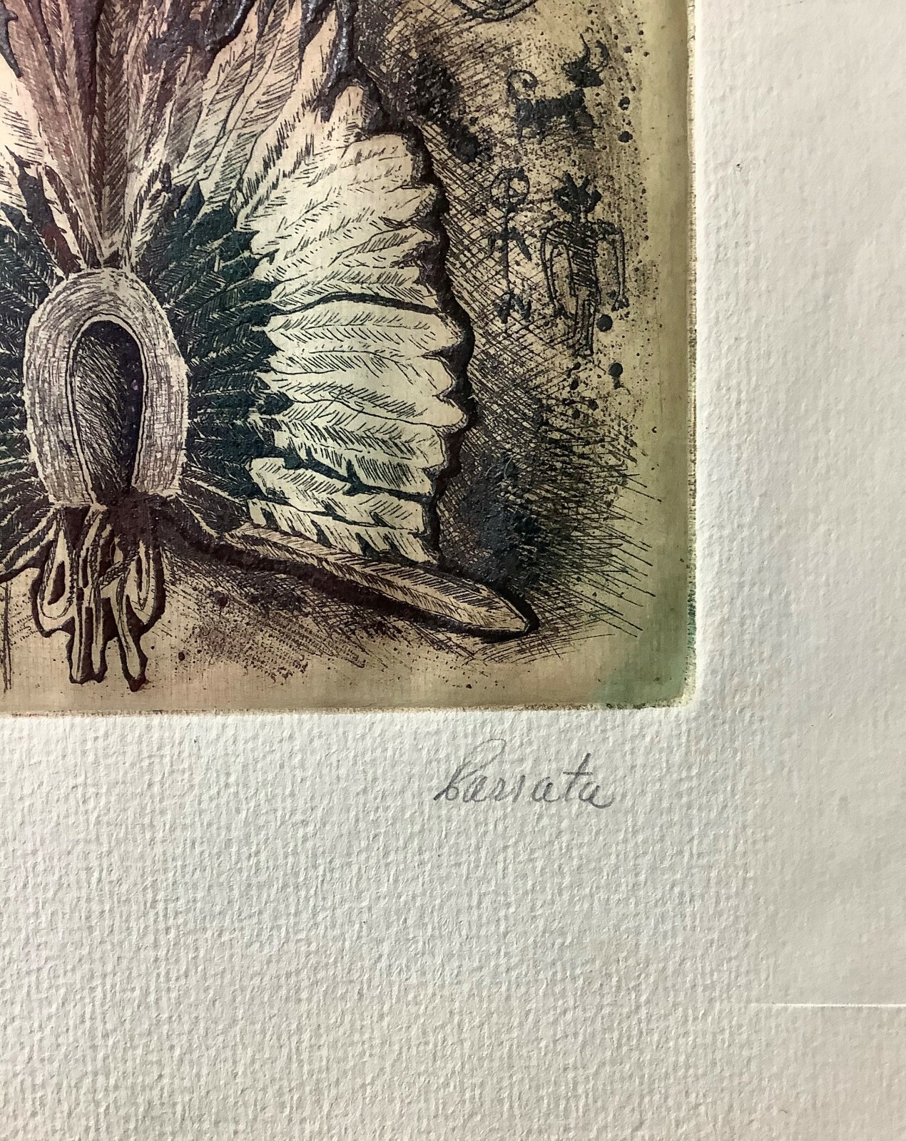 Parrata. Chalcography. Penacho, ca 1975. Original signed. Numbered