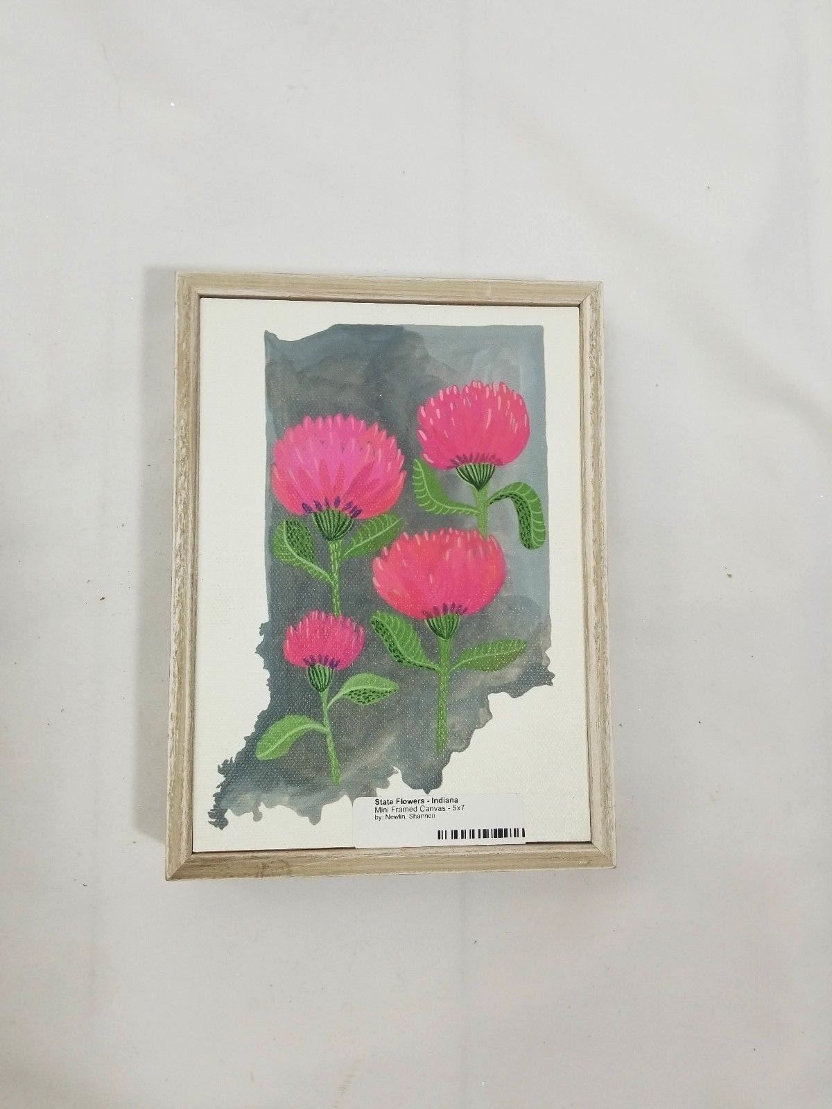 Greenbox Art Mini Framed Canvas State Flowers Indiana Wall Art Home Decor 5×7